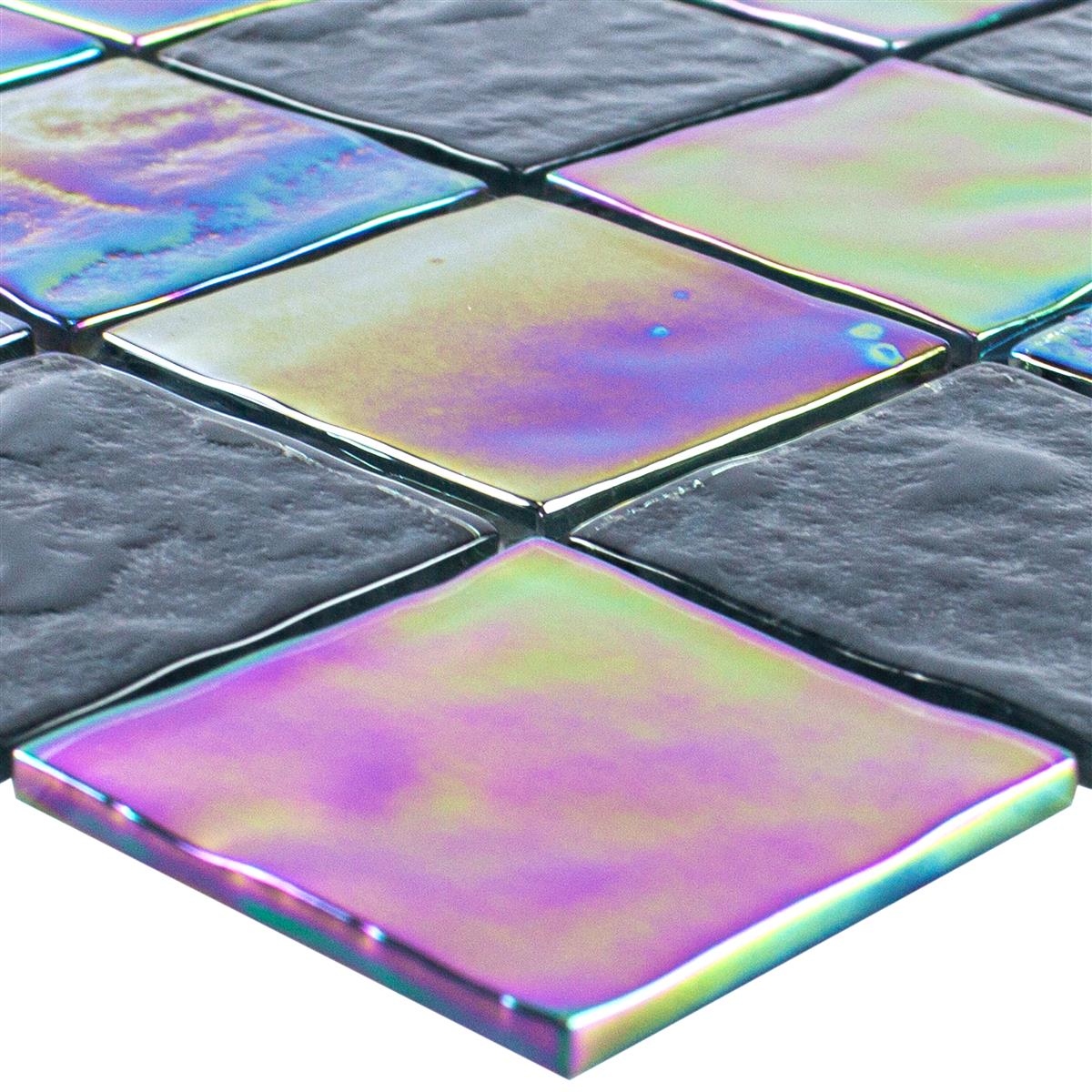 Glasmozaïek Tegels Paarlemoer Effect Darwin Zwart