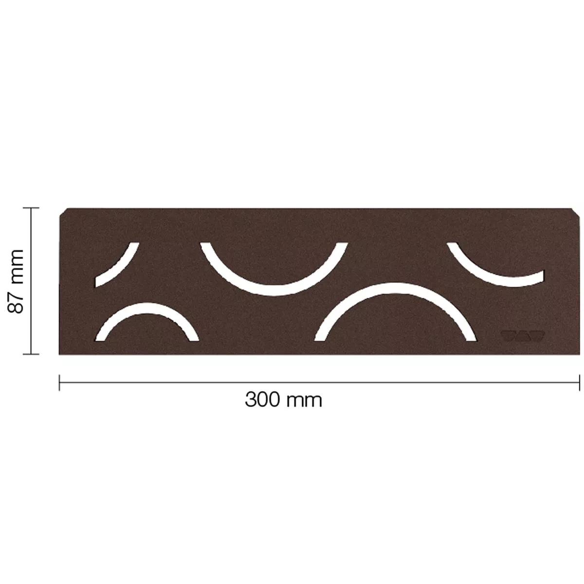 Niswandplank Schlüter rechthoek 30x8,7cm Curve Brons