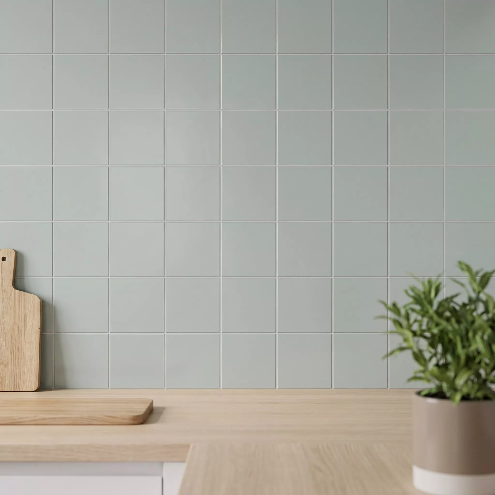Metro tegel Groen Mat 15x15 cm Zonder Facet Miona Alga