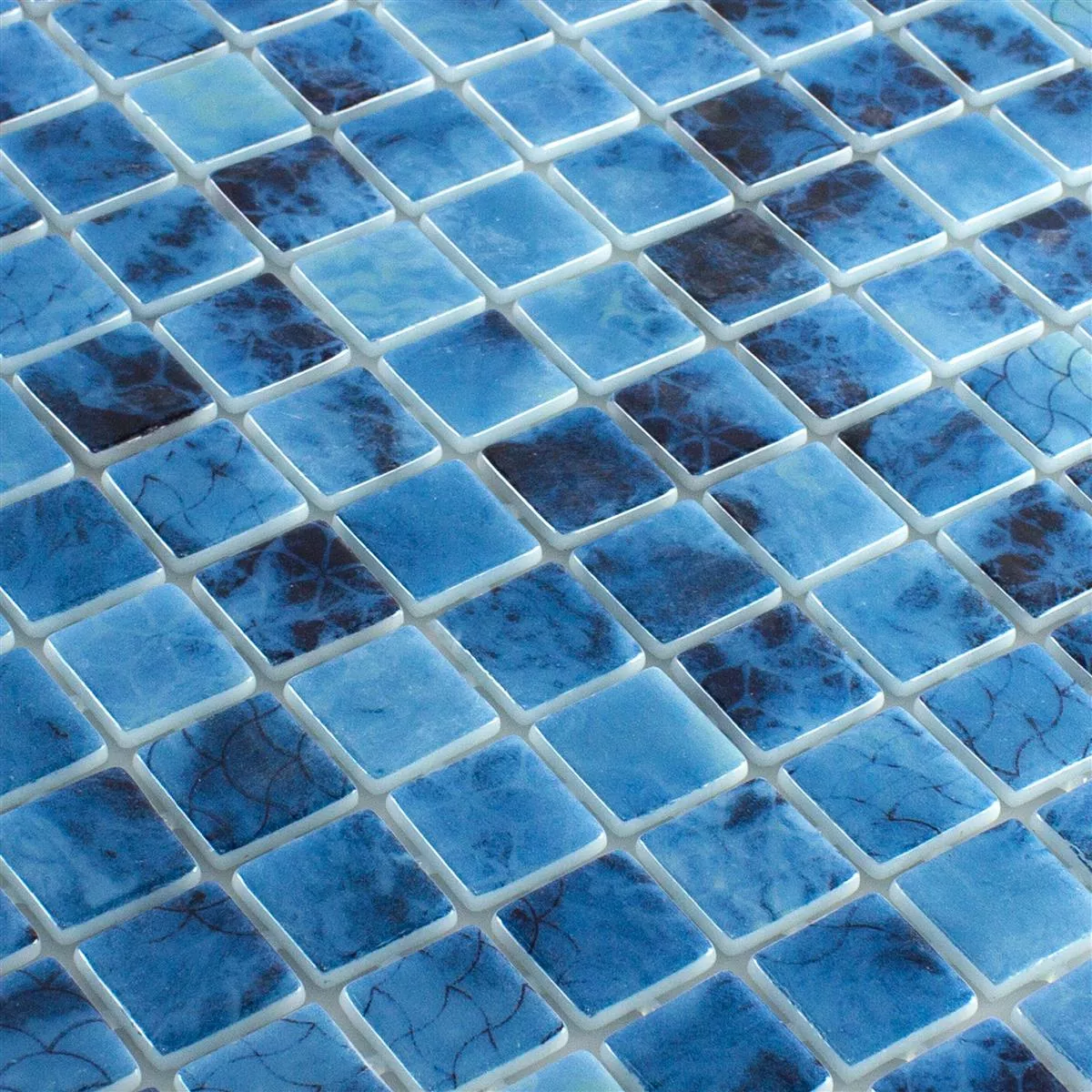 Glas Zwembad Mozaïek Baltic Blauw 25x25mm