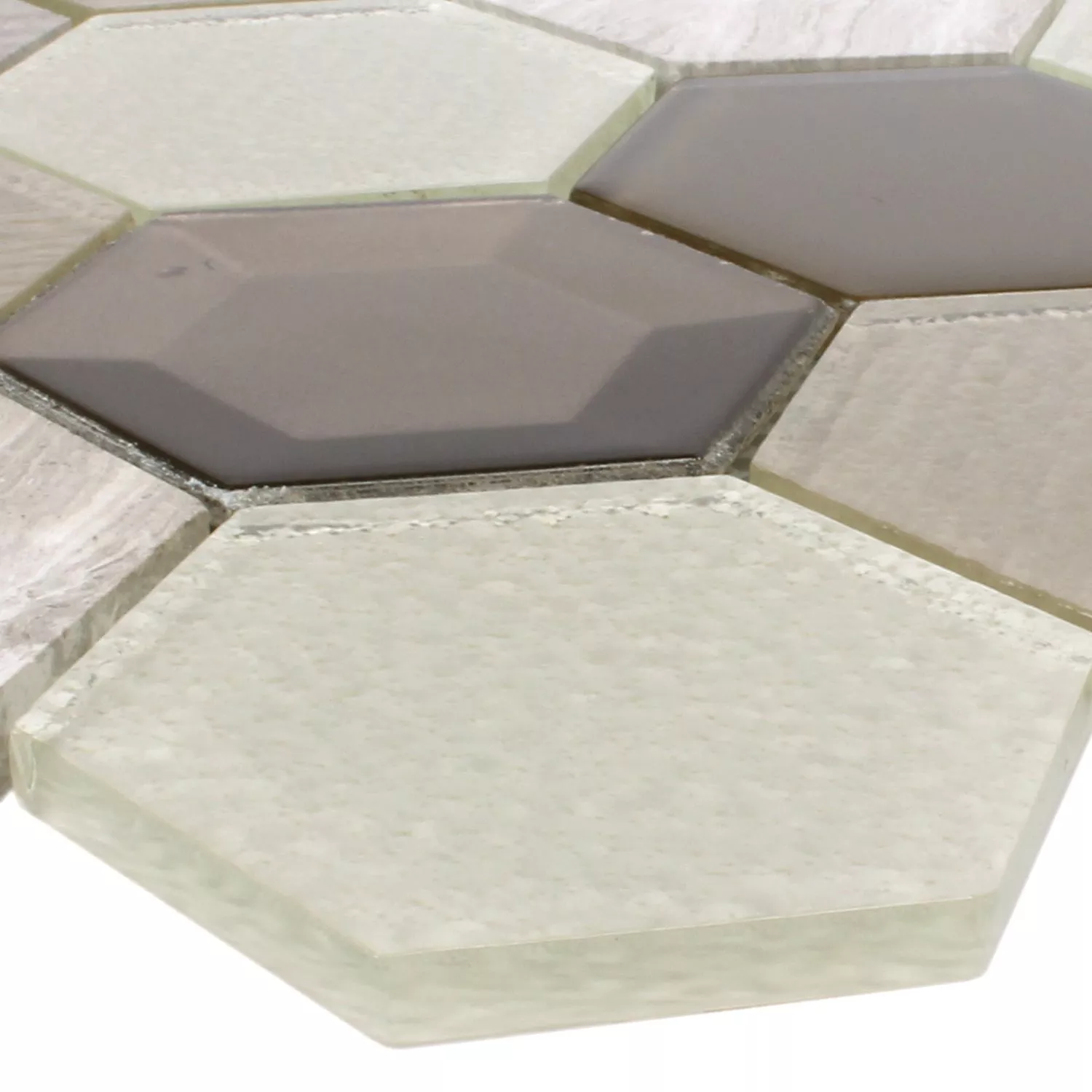 Sample Mozaïektegel Concrete Glas Natuursteen 3D Beige