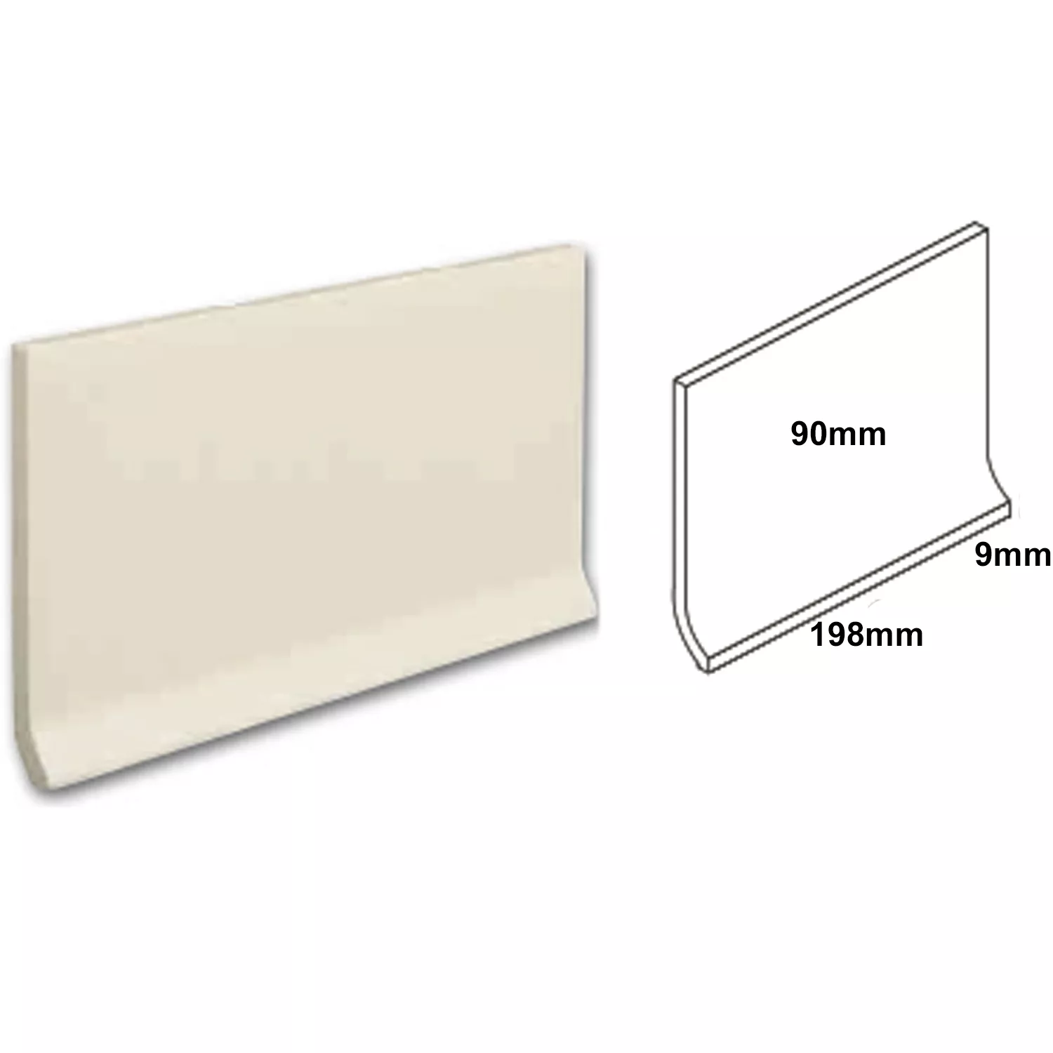 Cove Base Courage Grijs Mat 20x9cm Cove Base Courage Grijs Mat 20x9cm