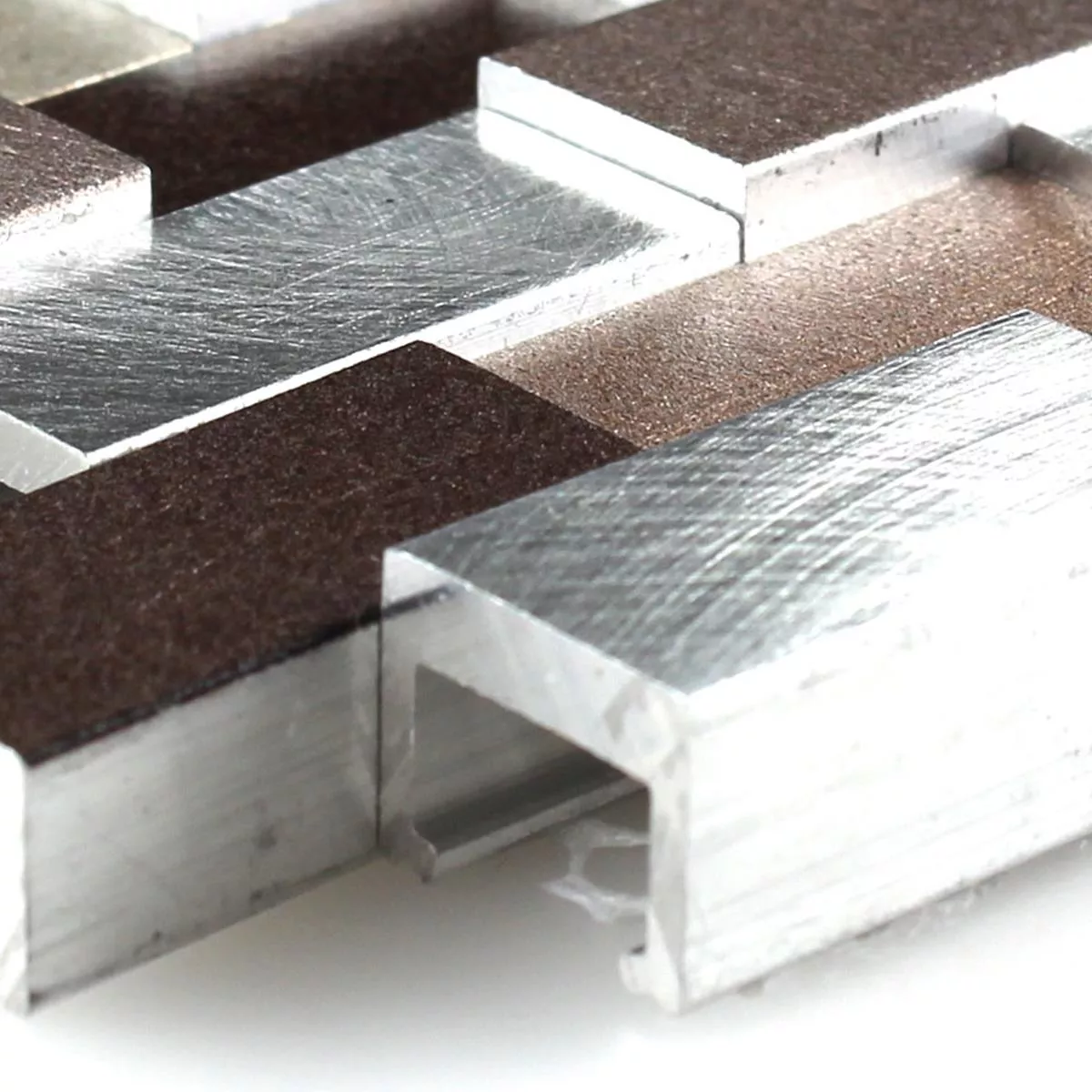Sample Mozaïektegel Aluminium Metaal 3D Koperen Bruin