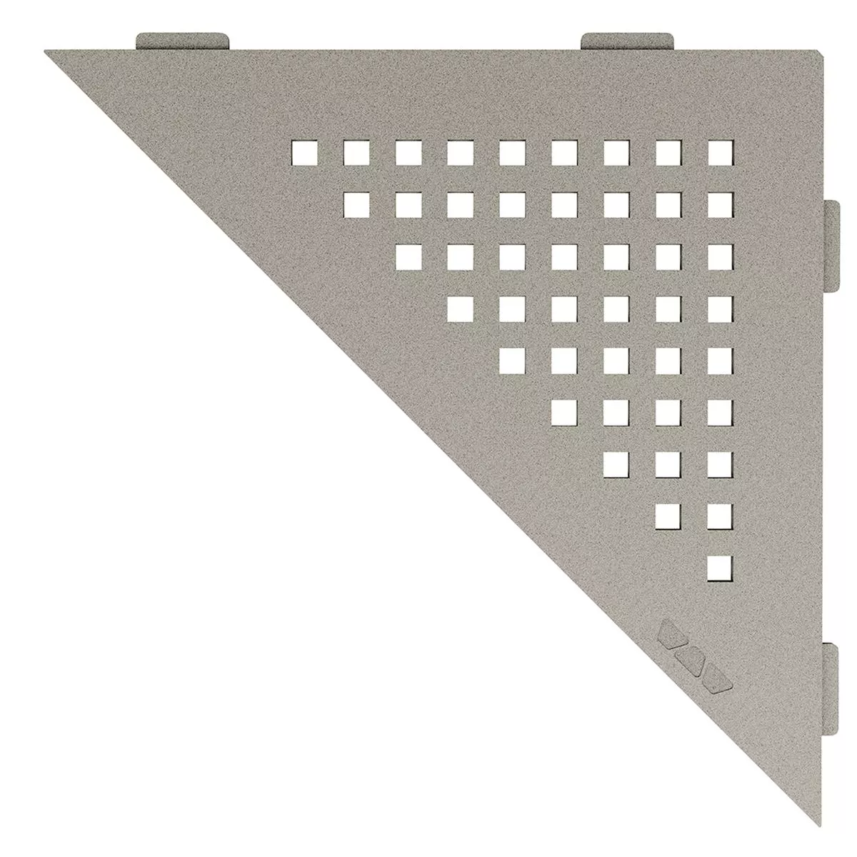 Wandplank doucheplank Schlüter driehoek 21x21cm vierkant grijs