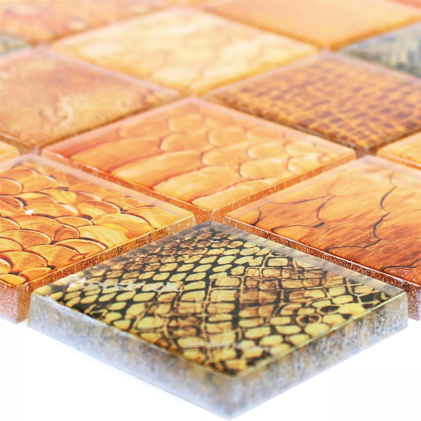 Glasmozaïek Tegels Python Oranje Glasmozaïek Tegels Python Oranje