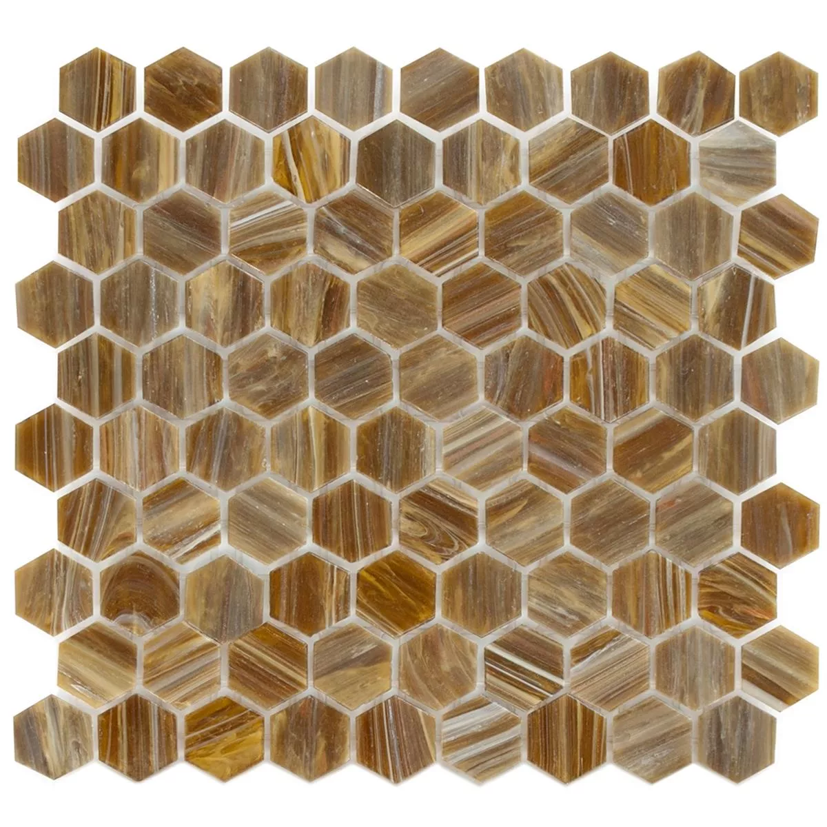 Glasmozaïek Tegels Trend-Vi Hexagon 282 Bronzen Bruin