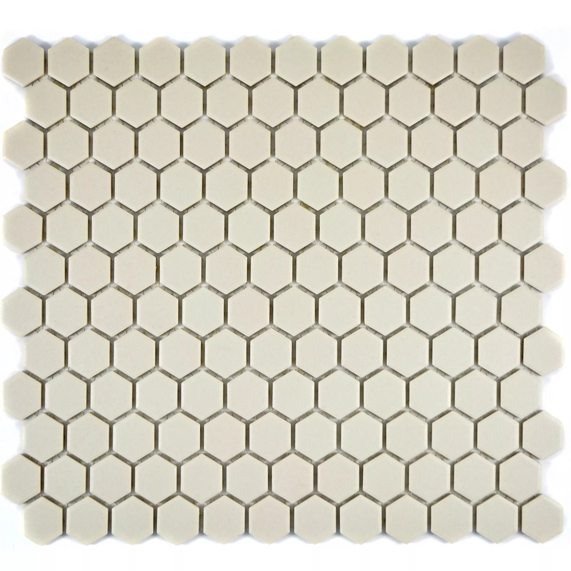Sample Keramiek Mozaïektegels Hexagon Zeinal Onverglaasd Lichtbeige R10B