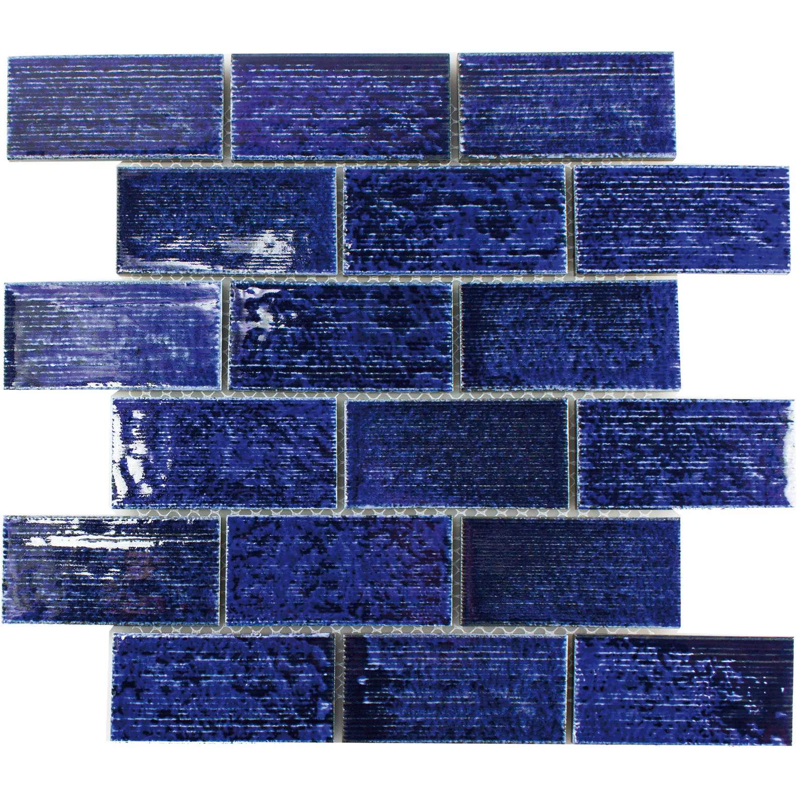 Sample Keramiek Mozaïektegel Bangor Glanzend Blauw Rechthoek
