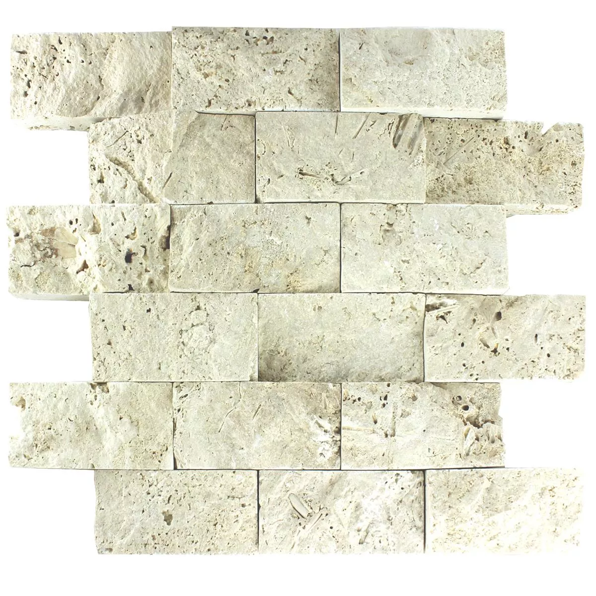Sample Mozaïektegel Natuursteen 3D Chiaro Brick