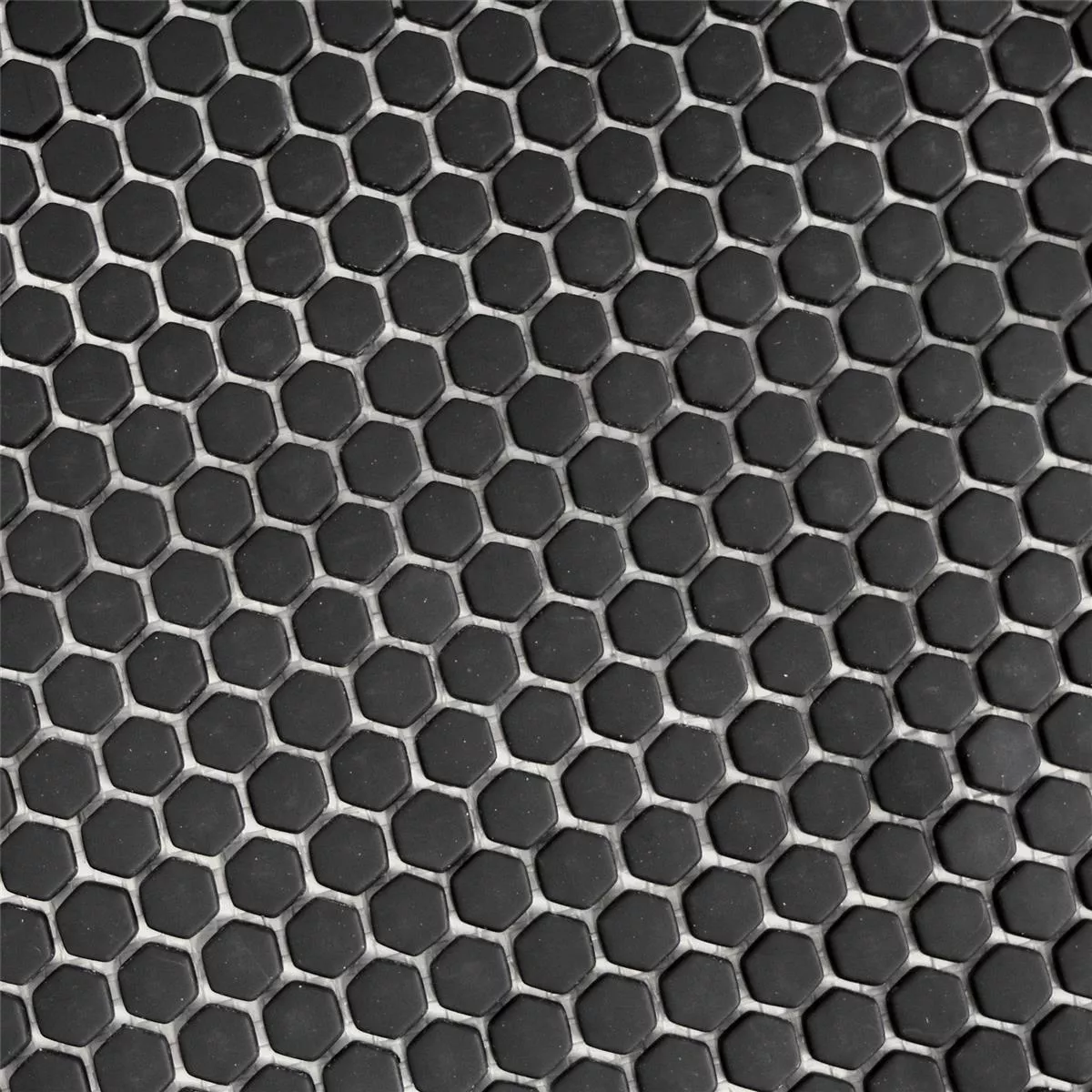 Sample Glasmozaïek Tegels Kassandra Hexagon Zwart Mat