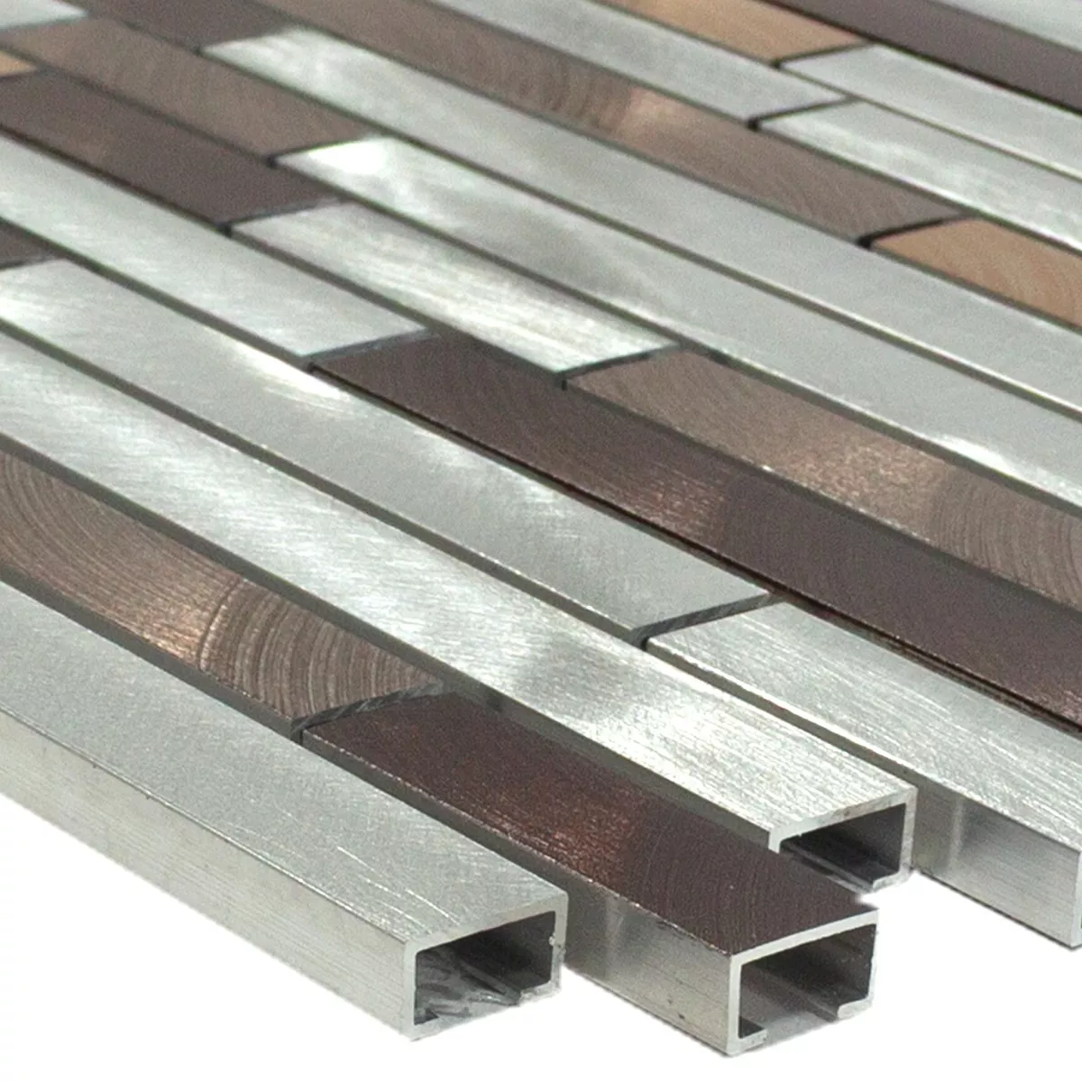 Aluminium Metaal Mozaïektegel Caramella Bruin Zilver