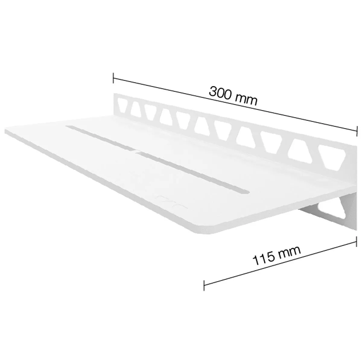 Doucheplank wandplank Schlüter rechthoek 30x11,5cm zuiver wit