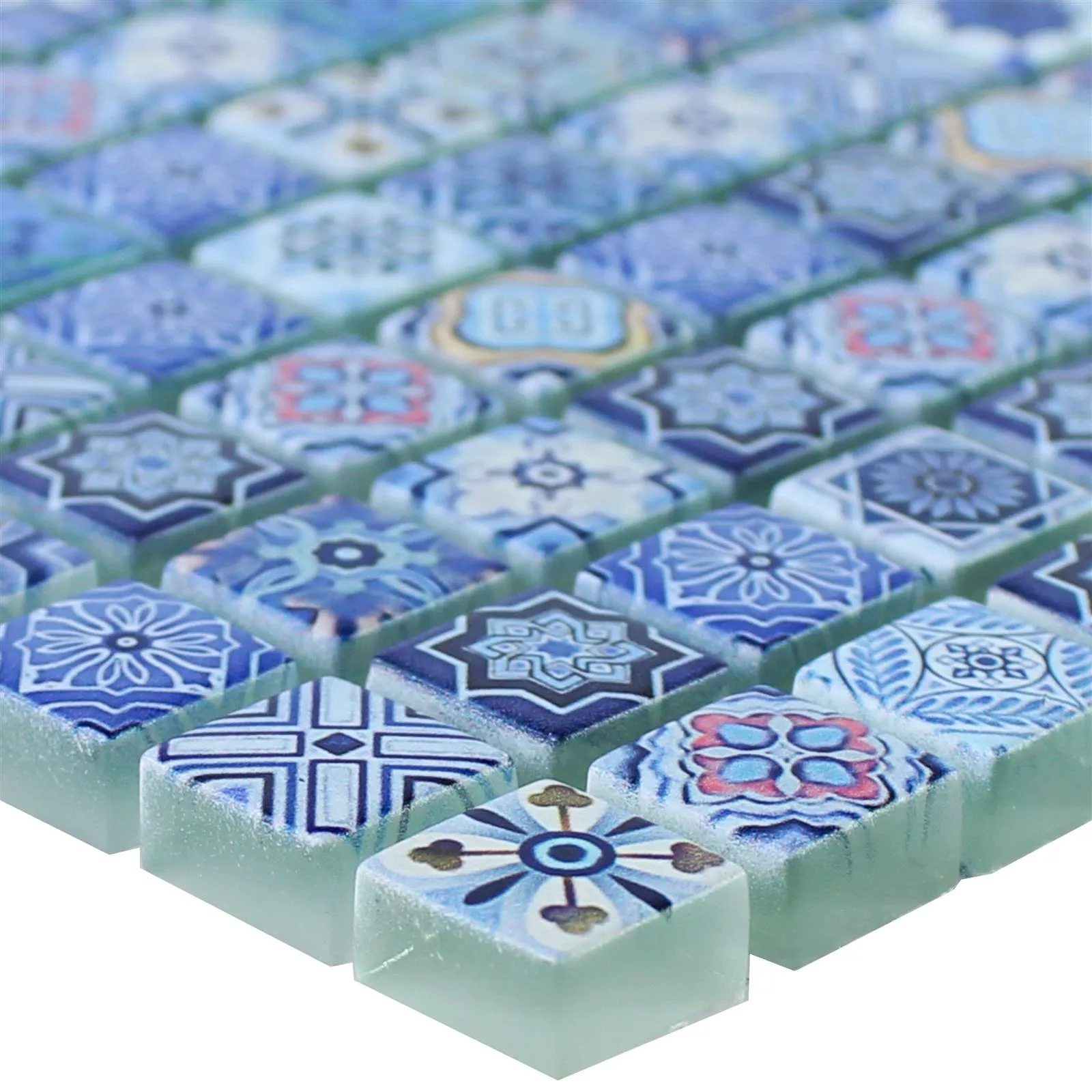 Glasmozaïek Tegels Marrakech Blauw