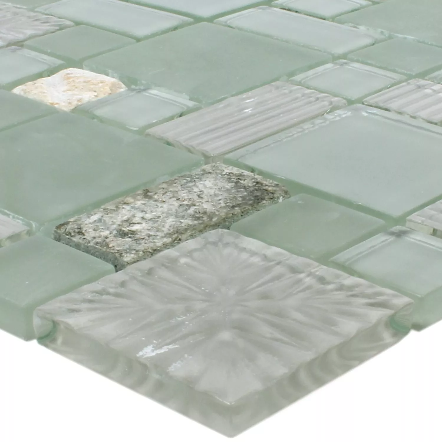Sample Mozaïektegel Norderney Glas Natuursteen Grijs