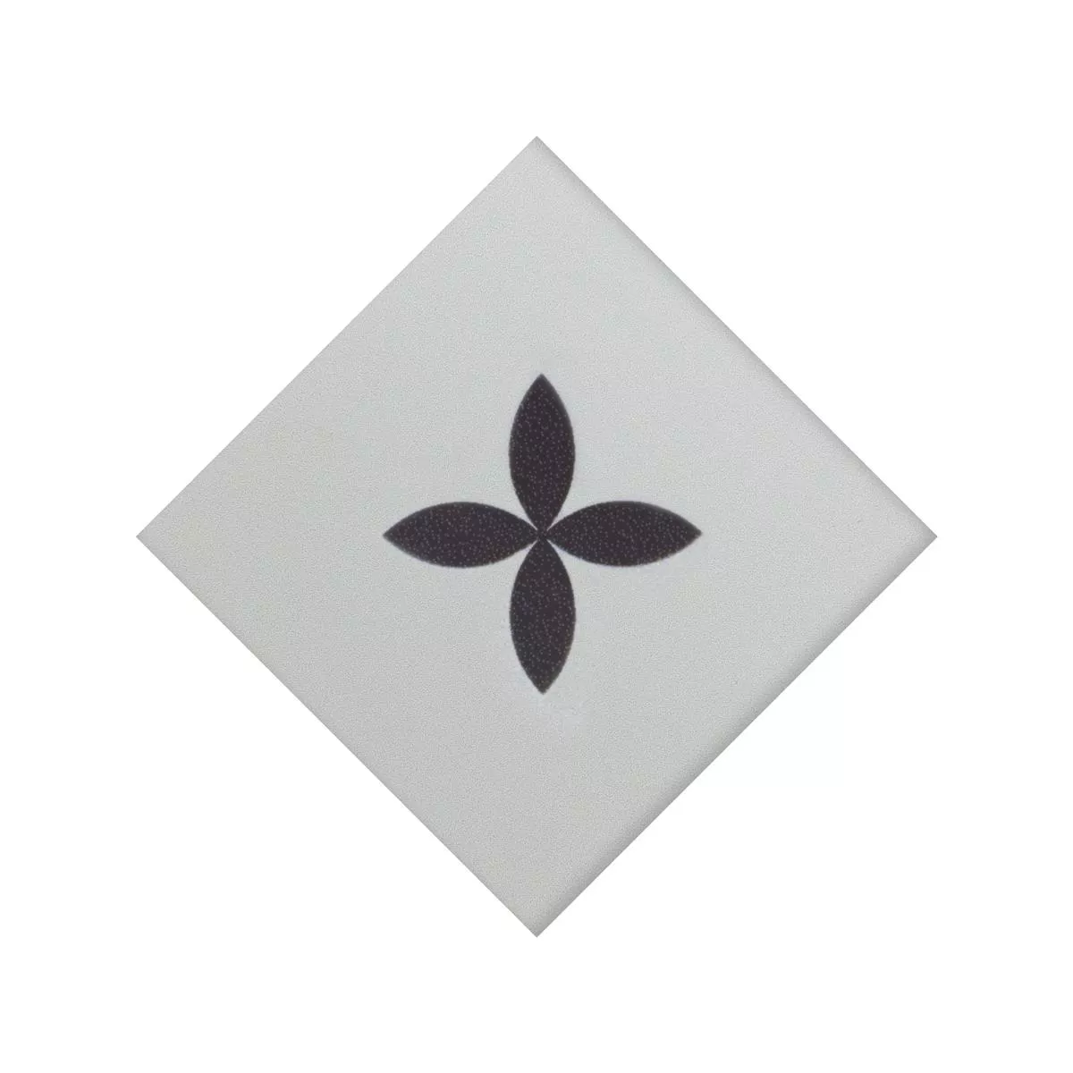 Porselein steengoed Tegels Genexia Zwart Wit Decor 4 Rosone  4,6x4,6cm