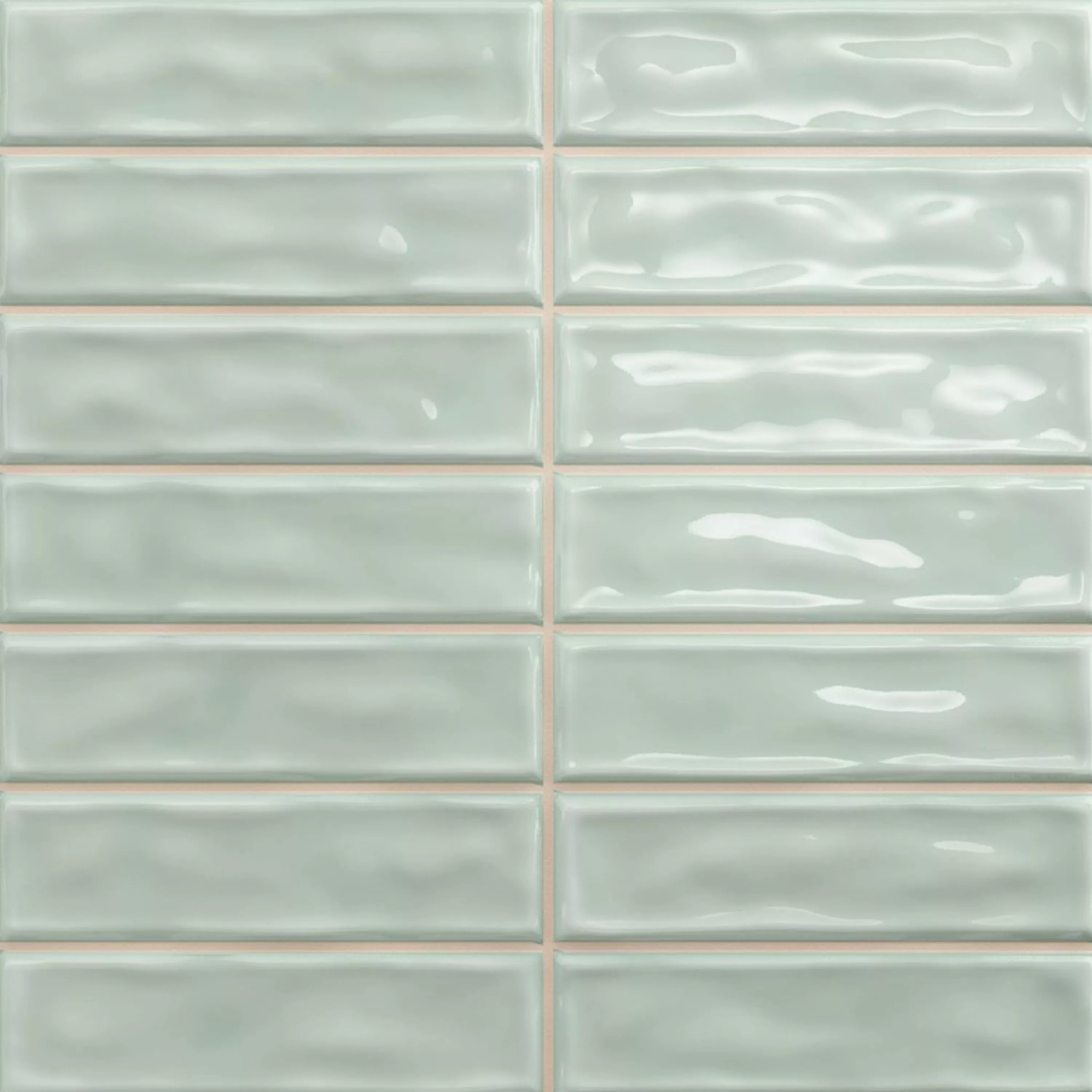 Wandtegels Verbania Brick Glanzend Gegolfd Turquoise 20x20cm Wandtegels Verbania Brick Glanzend Gegolfd Turquoise 20x20cm