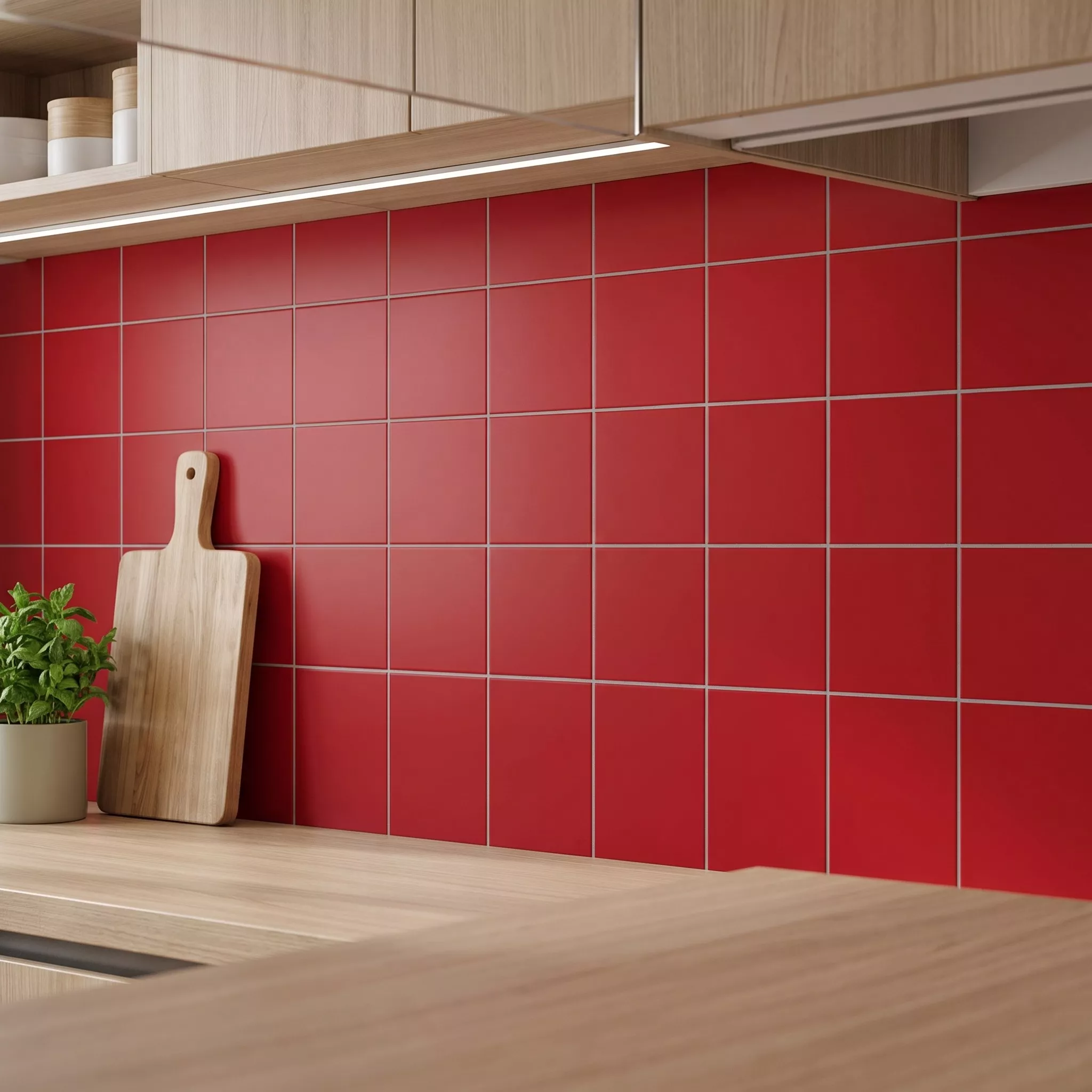 Metro tegel Rood Mat 15x15 cm Zonder Facet Miona Fuego