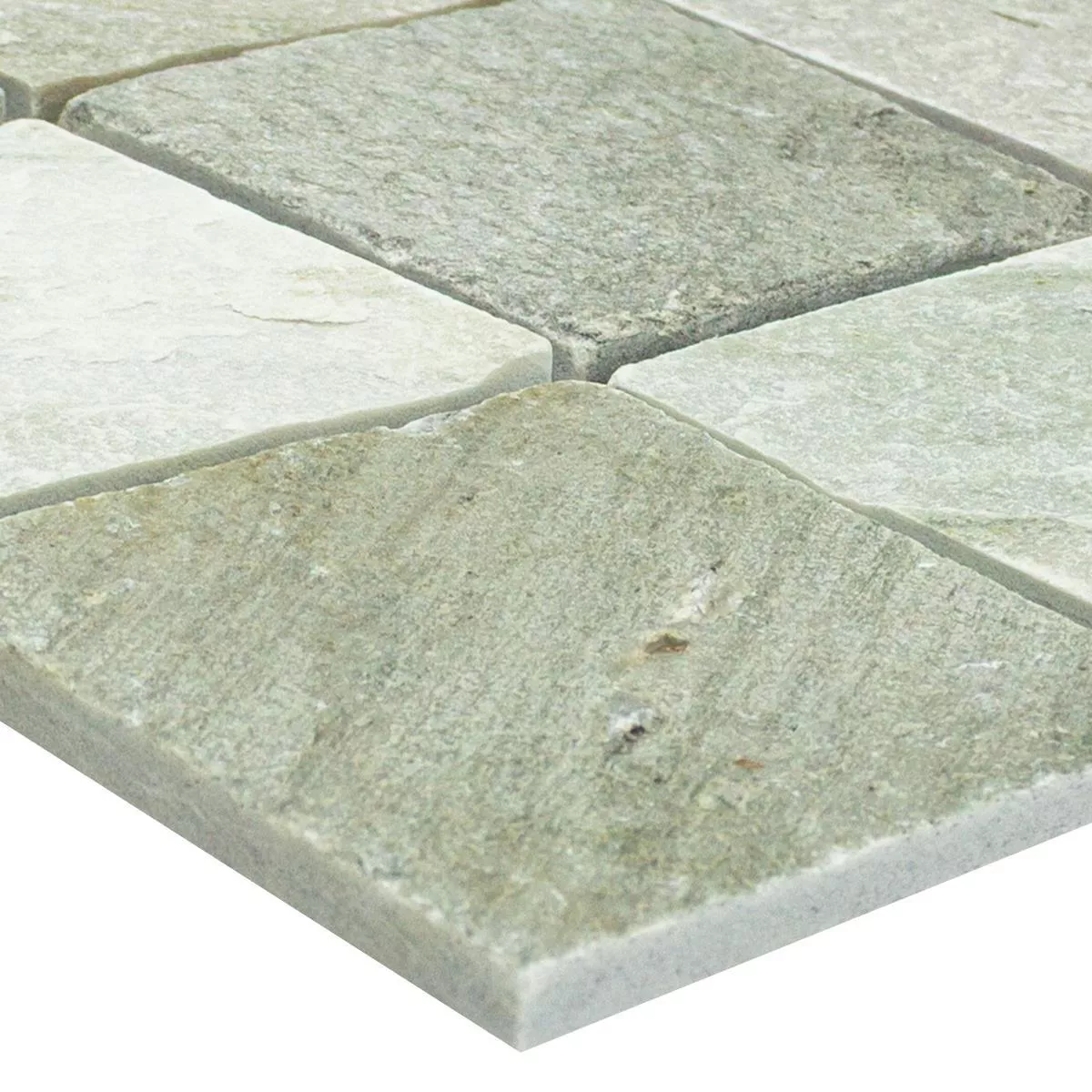 Mozaïektegel Kwartsiet Beige Grijs 100x100mm