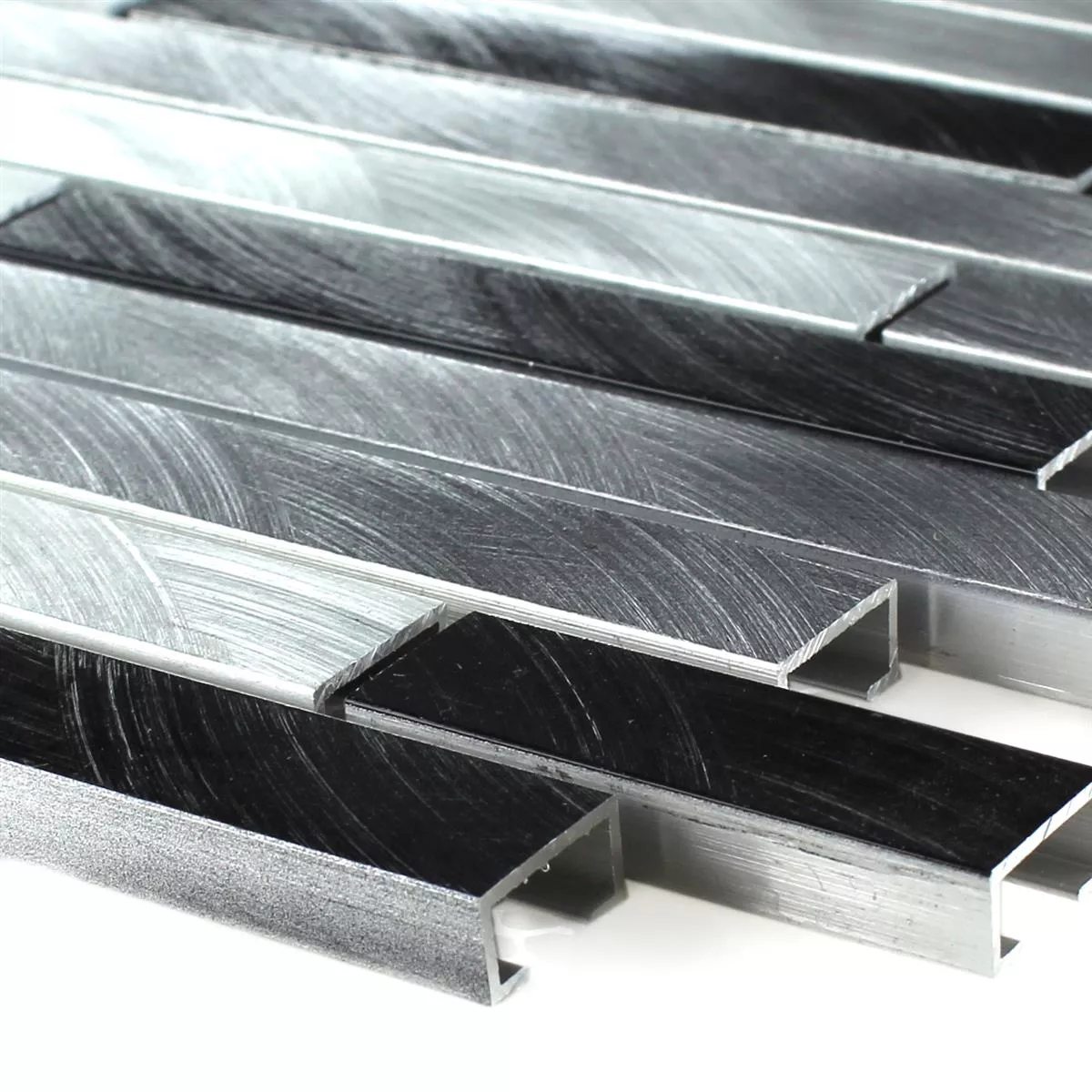 Sample Mozaïektegel Aluminium Metaal Sahara Zilver Mix
