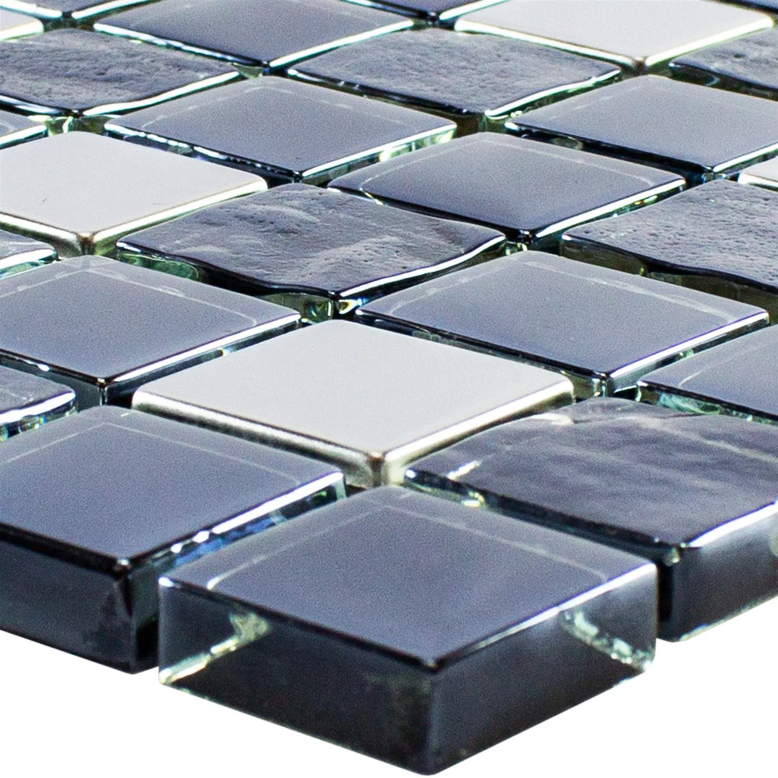 Sample Glasmozaïek Tegel Larisa Metallic Zwart Zilver