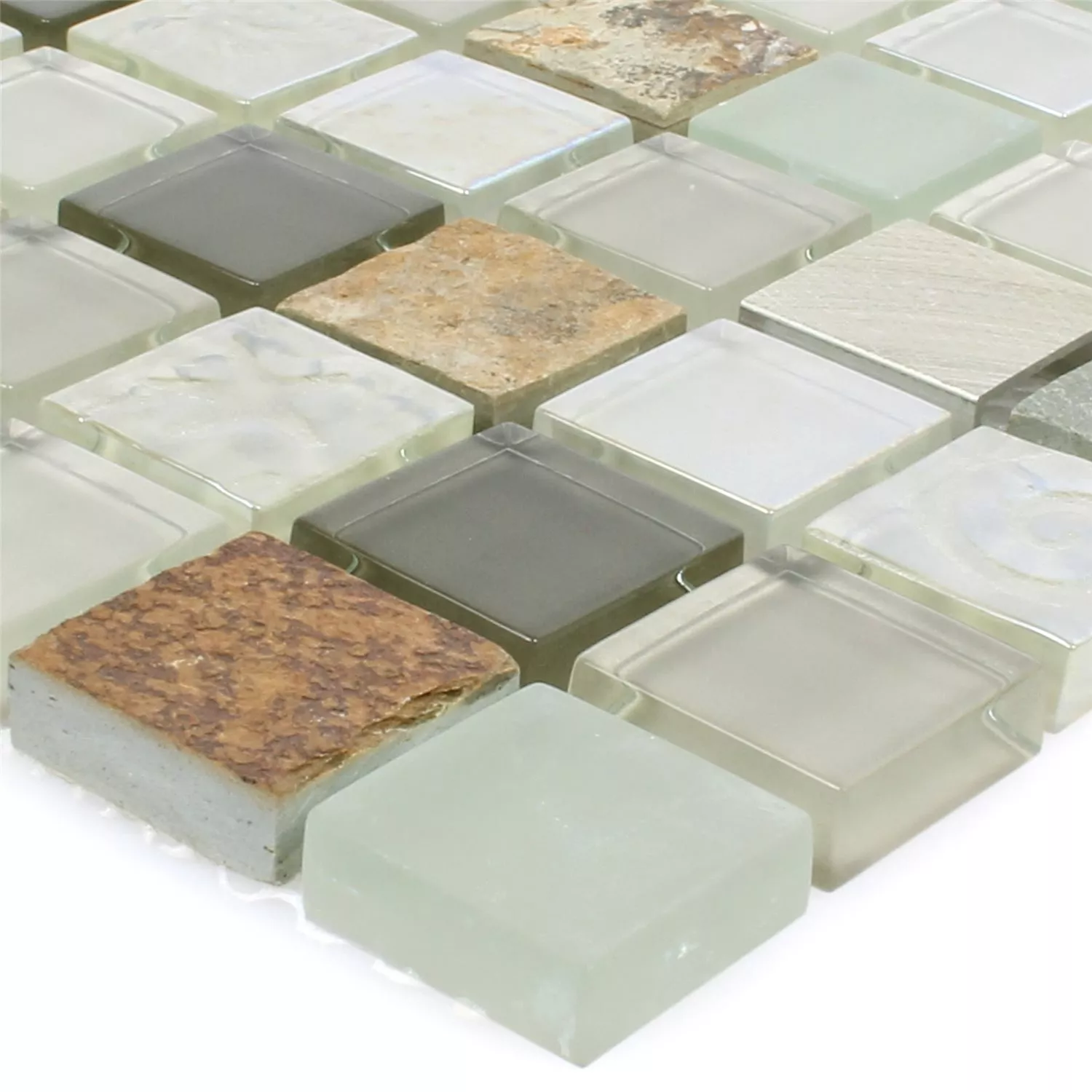 Sample Mozaïektegel Natuursteen Glas Metaal Mix Lockhart