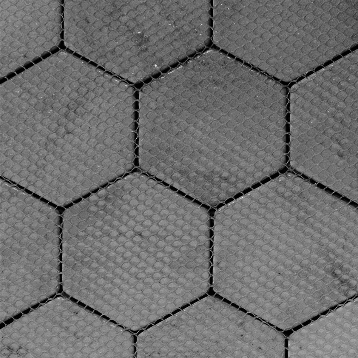 Sample Glasmozaïek Tegels Andalucia Hexagon Zwart