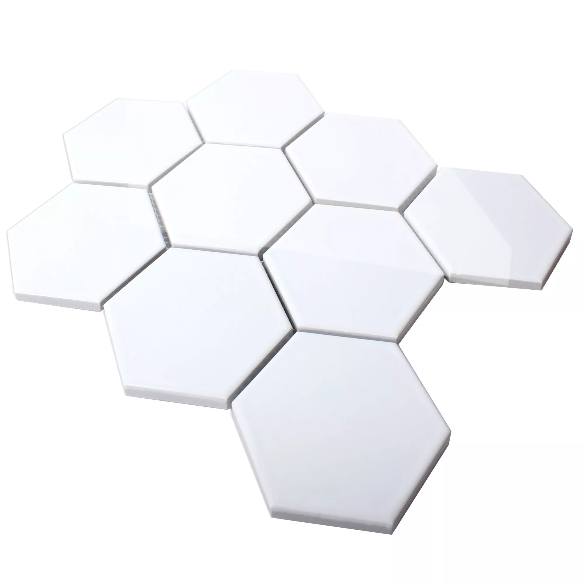Keramiek Mozaïektegels Hexagon Salamanca Wit Glanzend H95