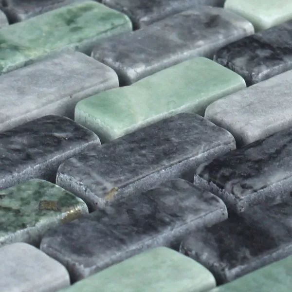 Sample Mozaïektegel Marmer Brick Jade Zwart Groen