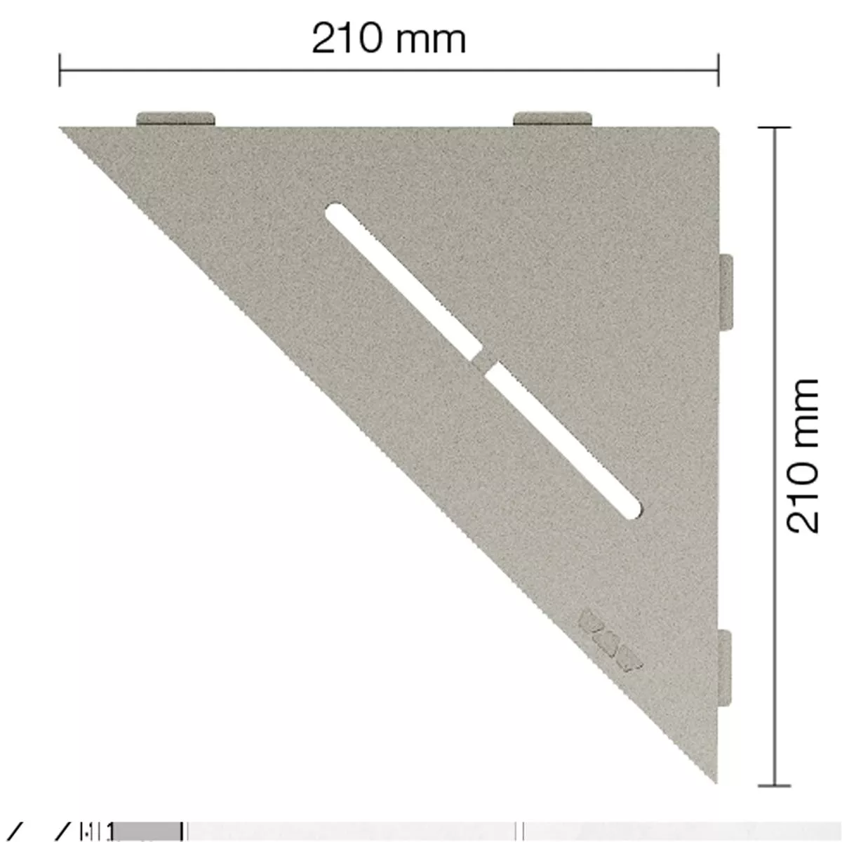Doucheplank wandplank Schlüter driehoek 21x21cm puur grijs