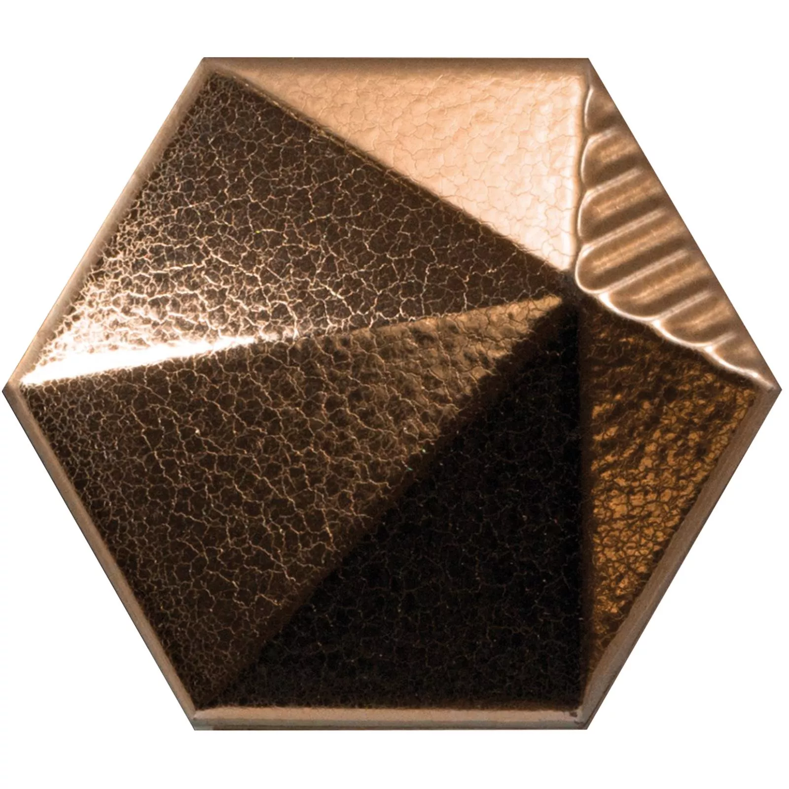 Sample Wandtegels Rockford 3D Hexagon 12,4x10,7cm Koperen