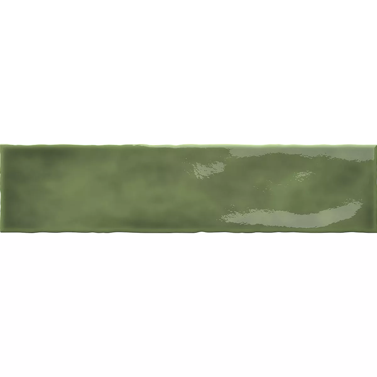 Wandtegels Lugo Gegolfd Groen 7,5x30cm