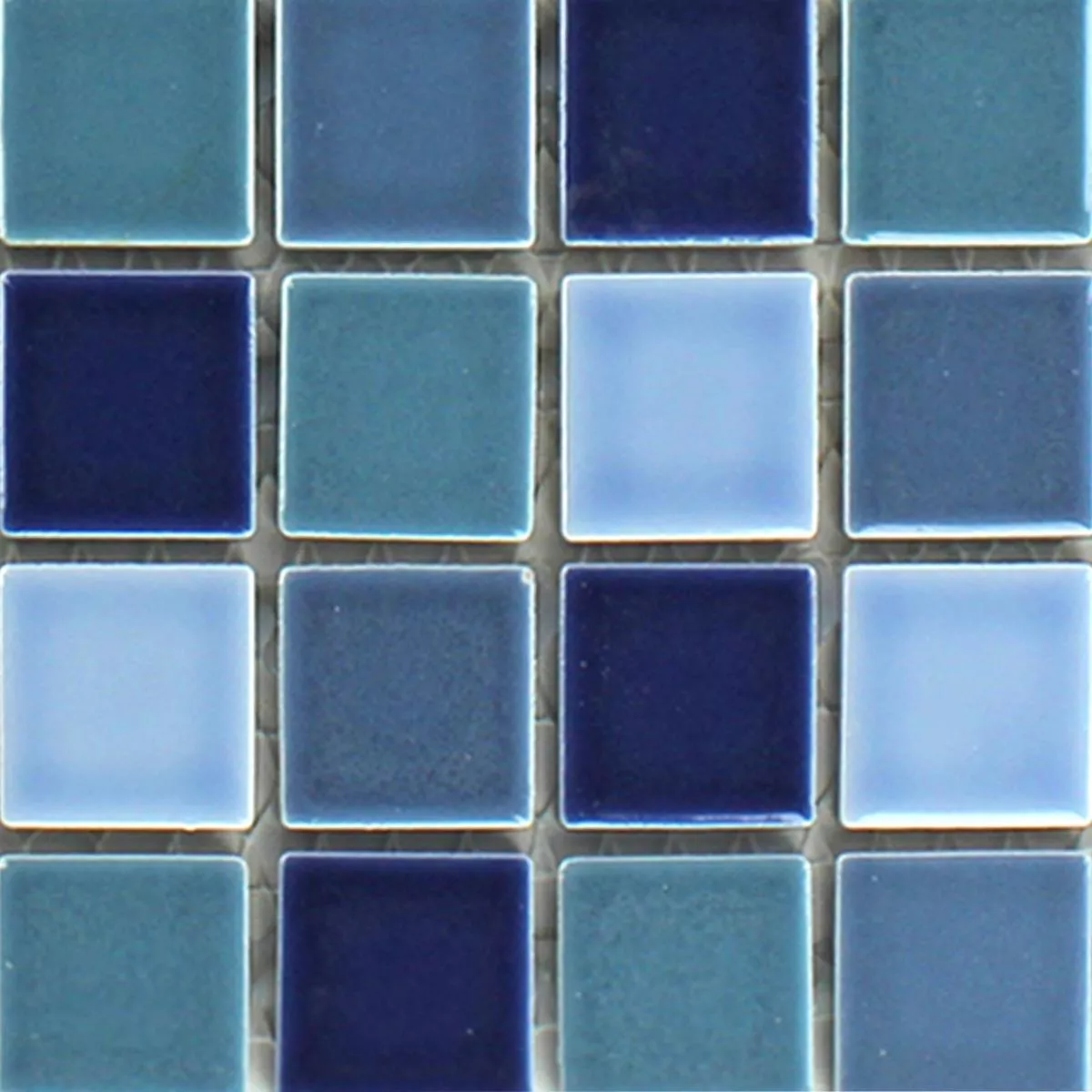 Sample Mozaïektegel Keramiek Blauw Mix Glanzend