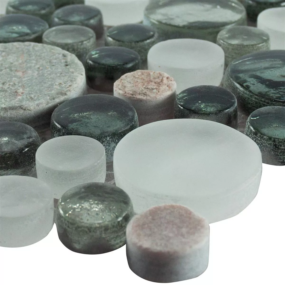 Glas Natuursteen Mozaïektegel Stonewater Grijs Blauw Mix