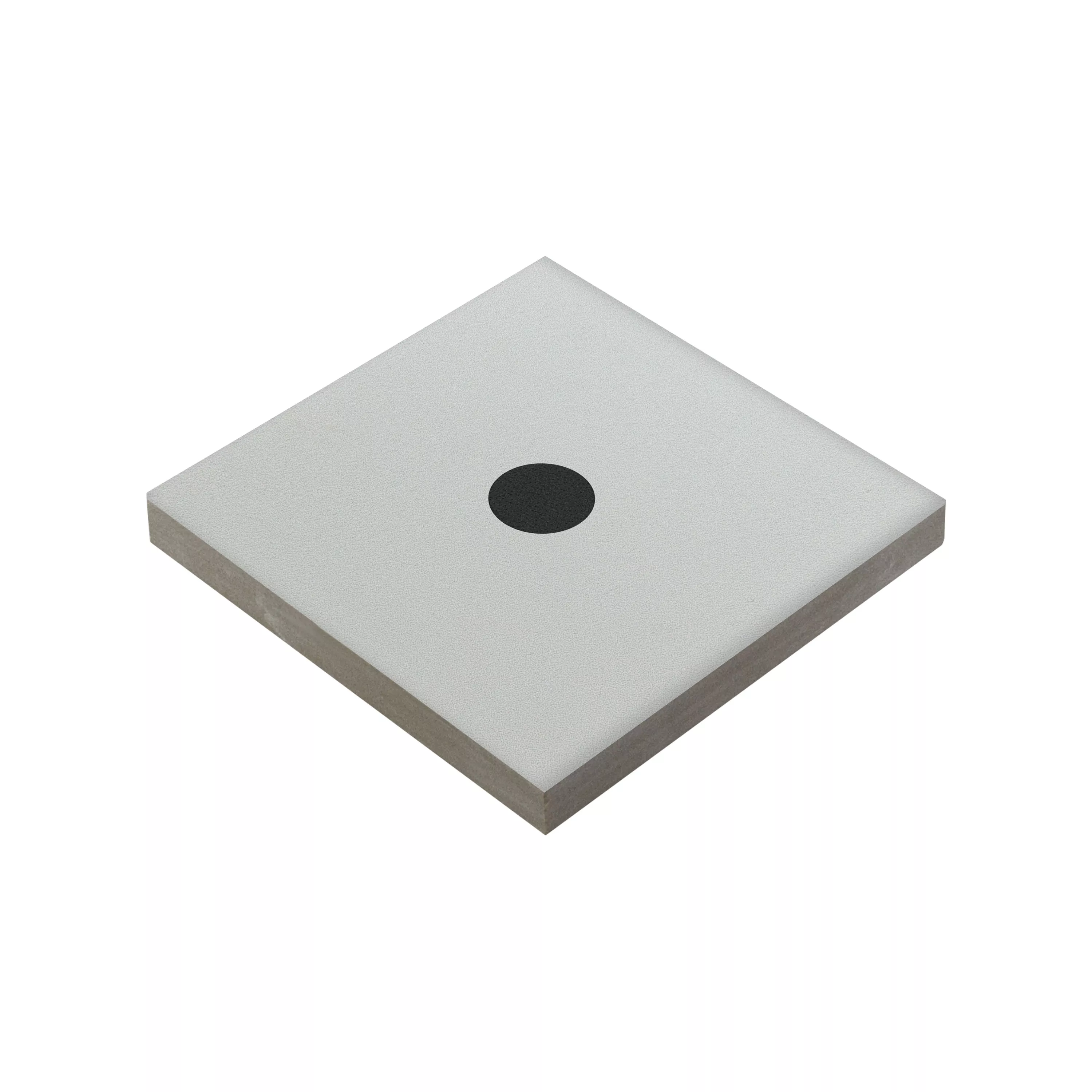 Porselein steengoed Tegels Genexia Zwart Wit Decor 3 Rosone  4,6x4,6cm