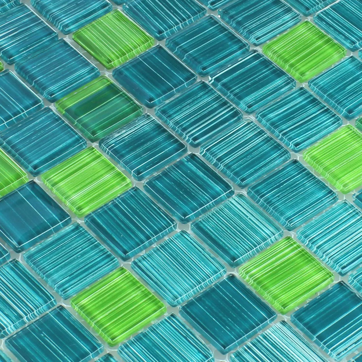 Mozaïektegel Gestreept Glas Kristal Groen Mix