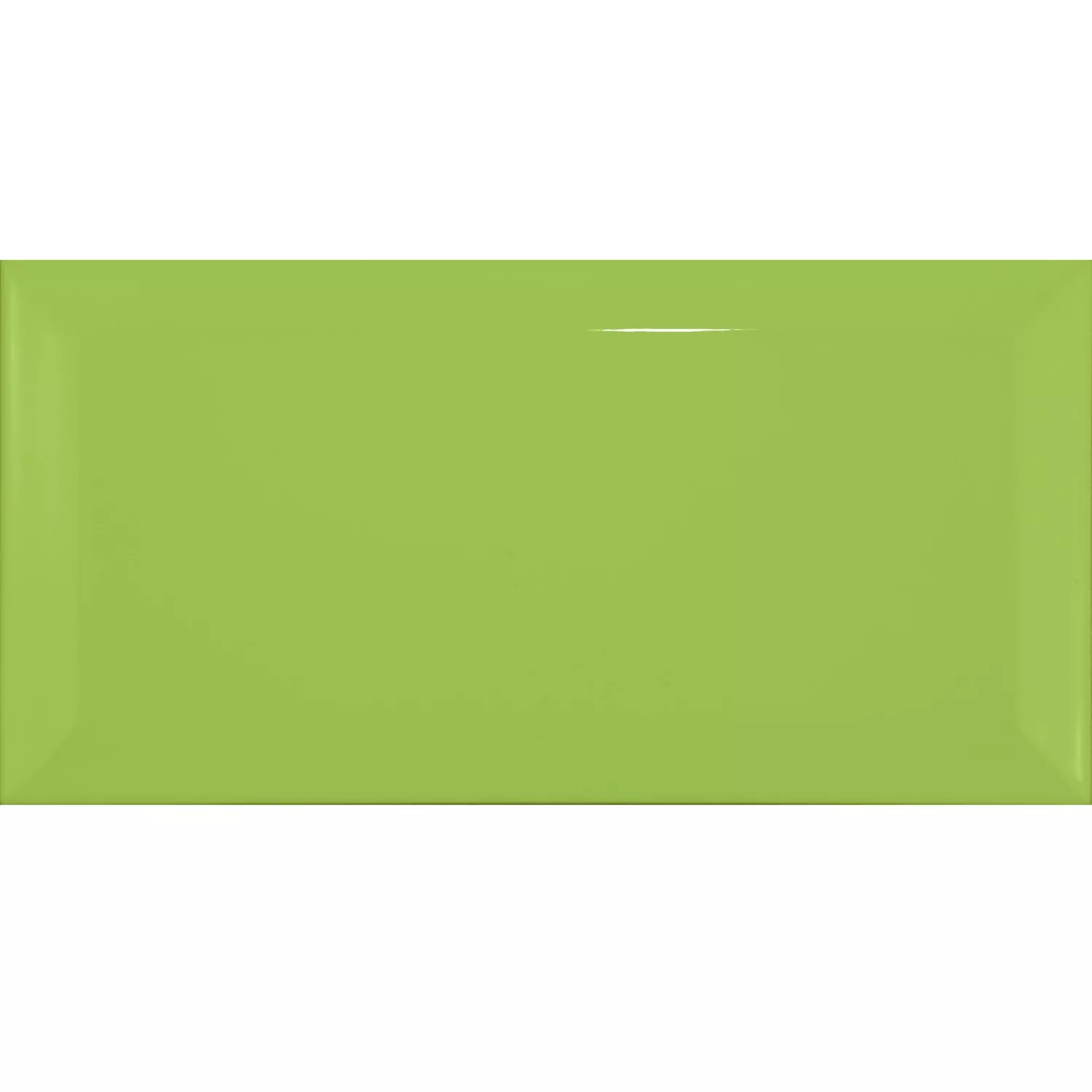 Metro tegel Groen Glanzend 7,5x15 cm Met Facet Pitcox Oasis