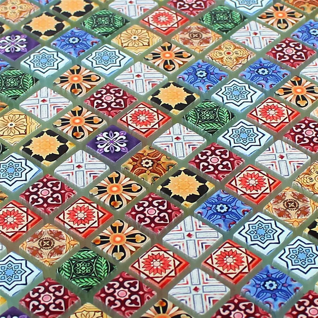 Sample Glasmozaïek Tegels Marrakech Kleurrijk