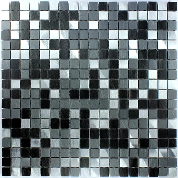 Mozaïektegel Aluminium Zwart Zilver 15x15x8mm