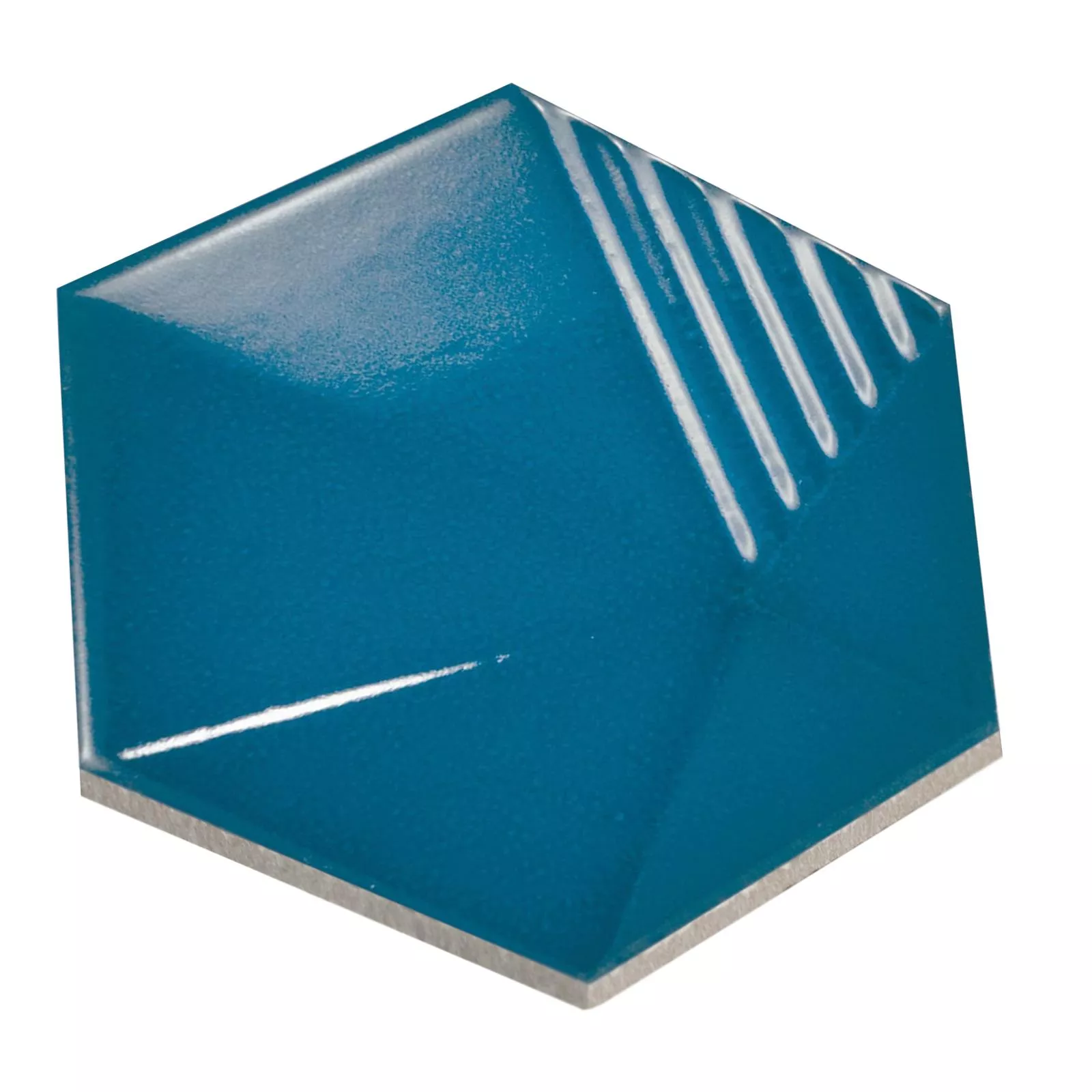 Sample Wandtegels Rockford 3D Hexagon 12,4x10,7cm Blauw