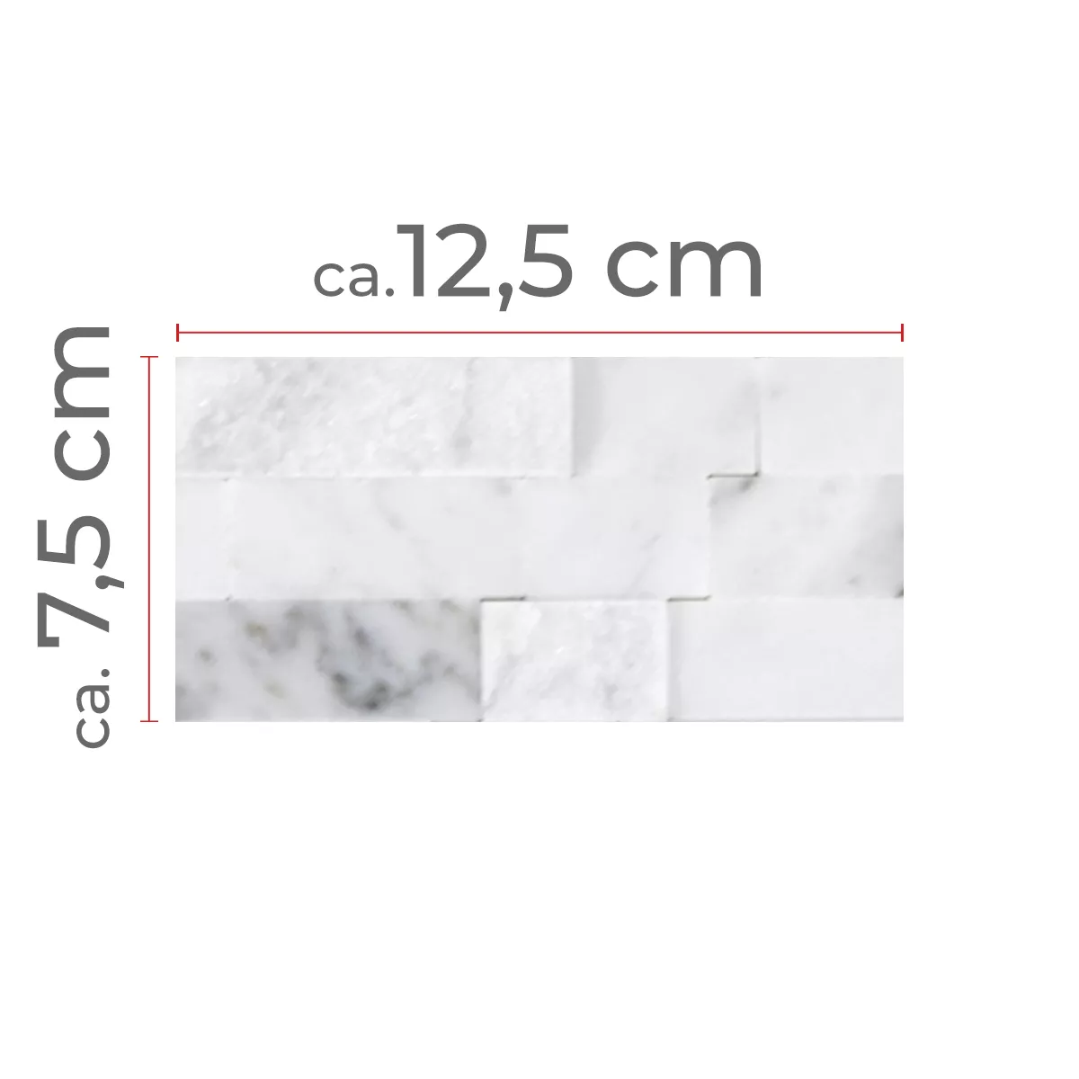 Sample Natuursteen Marmer Mozaïektegel Johannesburg Carrara Wit