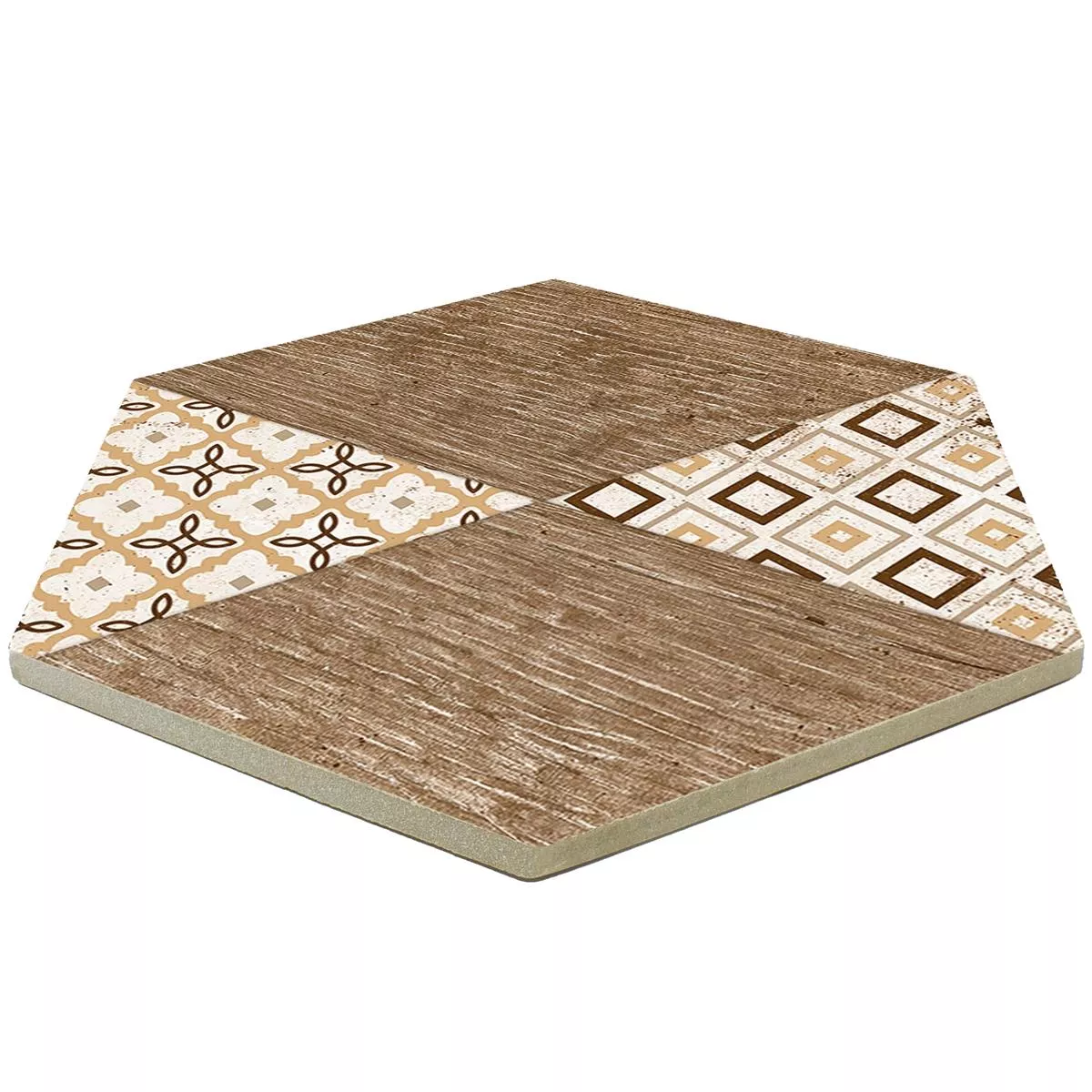 Porselein steengoed Tegels Isfahan Hexagon Beige 22,5 x 25,9cm