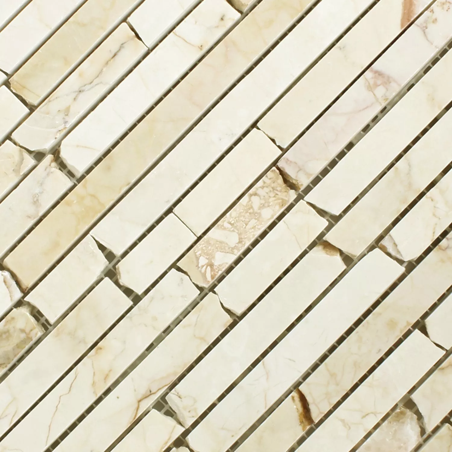 Sample Marmer Brick Mozaïek Tegels Gulden Cream Glanzend