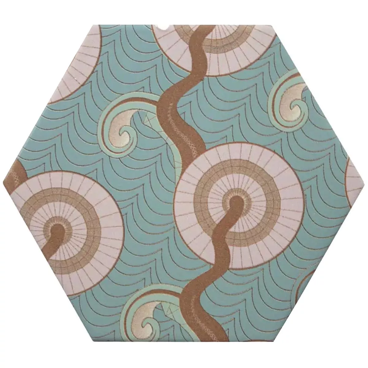 Porselein steengoed Tegels Modena Hexagon Decor 2