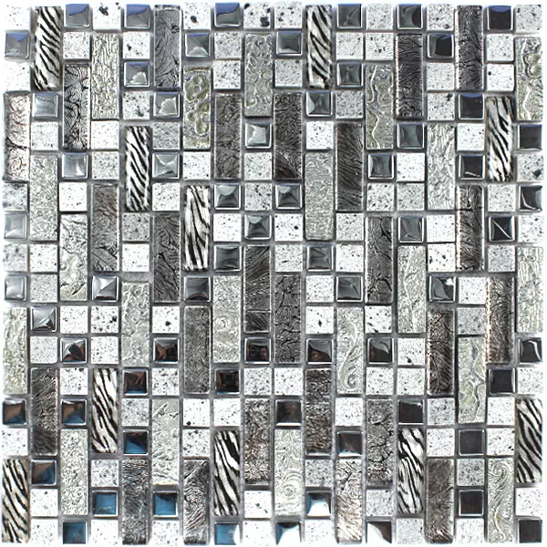 Sample Mozaïektegel Glas Metaal Kwarts Komposit Zilver