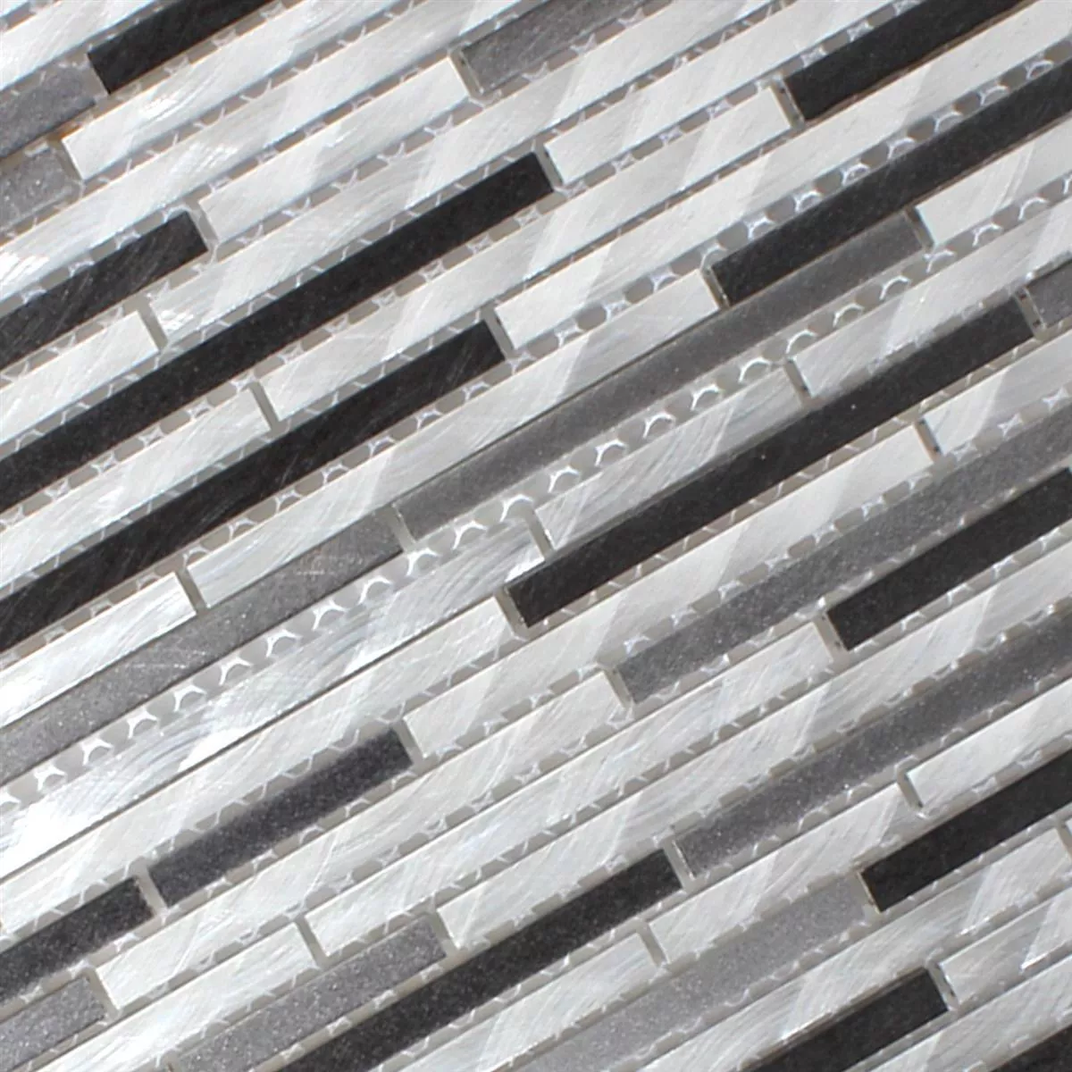 Sample Mozaïektegel Aluminium Zwart Grijs