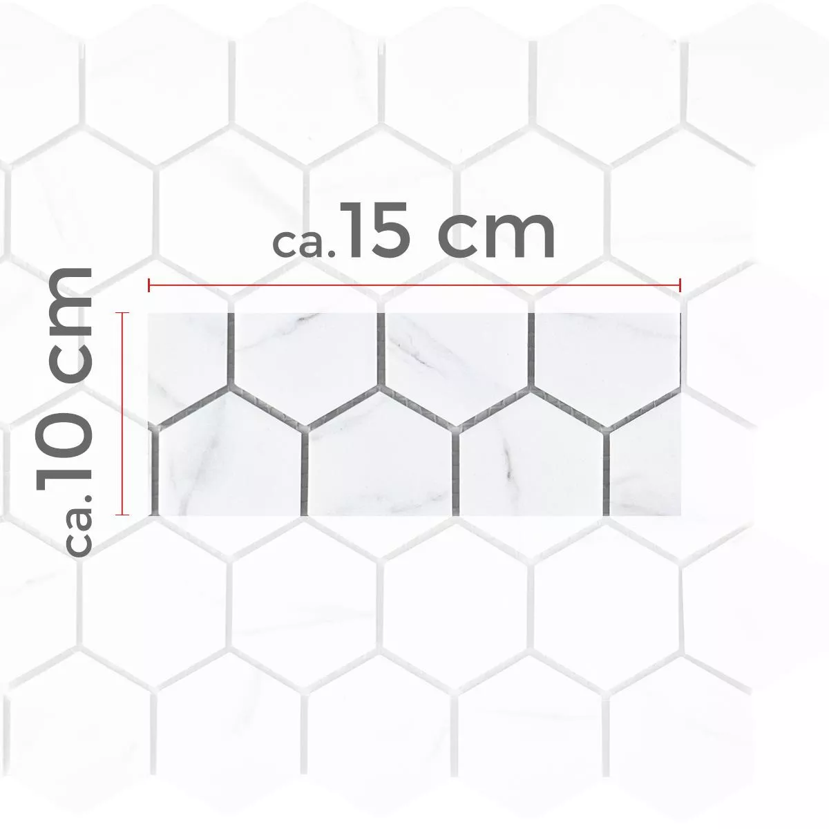 Sample Keramiek Mozaïektegels Zyrus Carrara Hexagon 