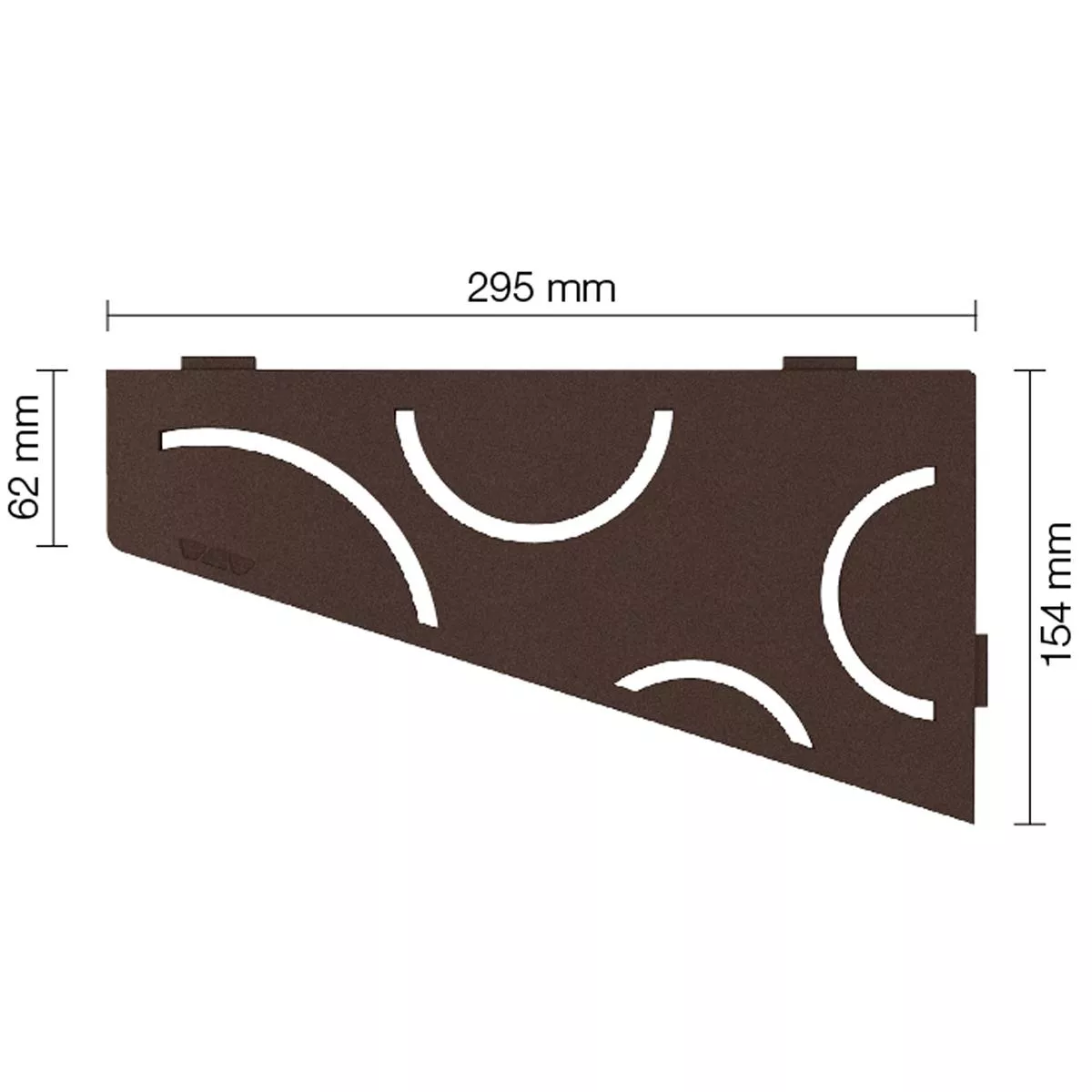 Wandplank doucheplank Schlüter vierkant 15,4x29,5cm Curve Brons