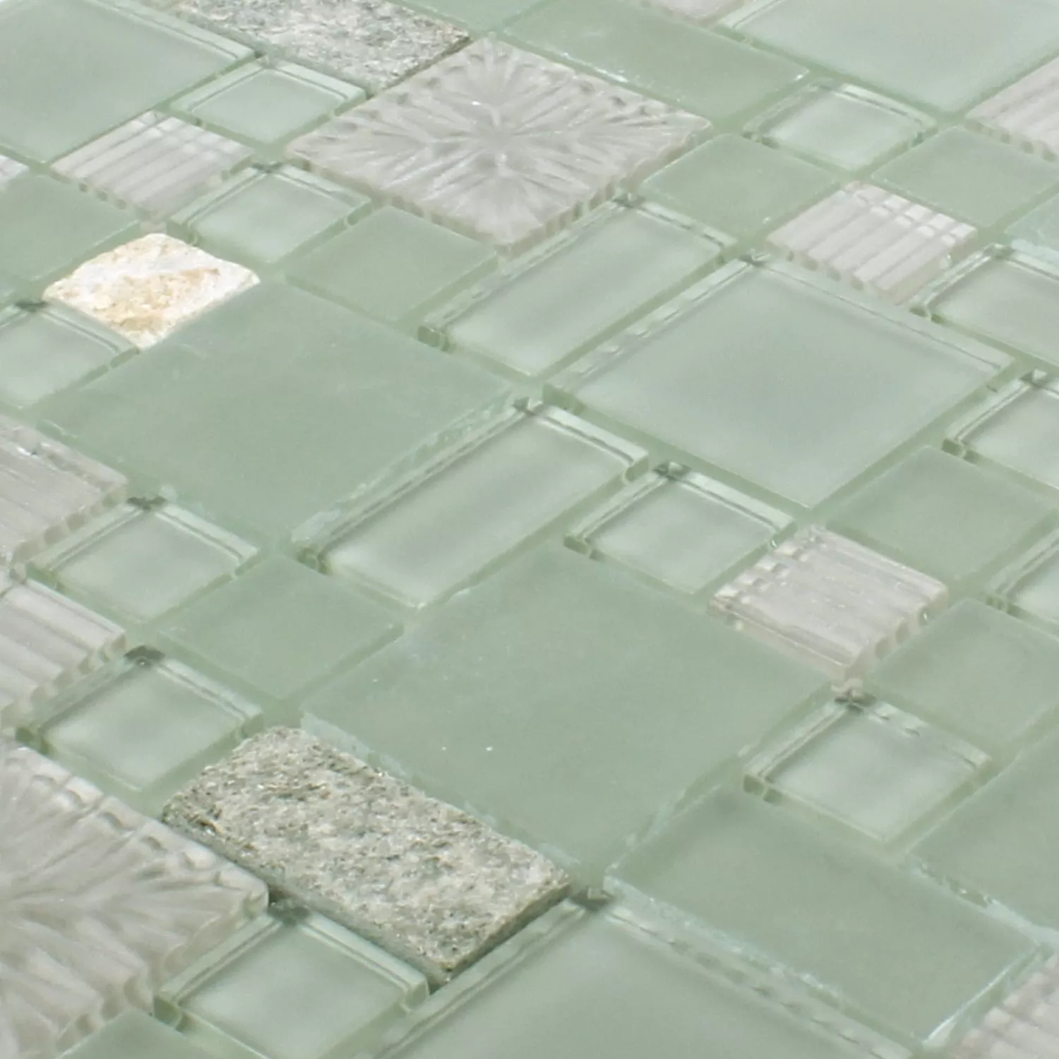 Sample Mozaïektegel Norderney Glas Natuursteen Grijs