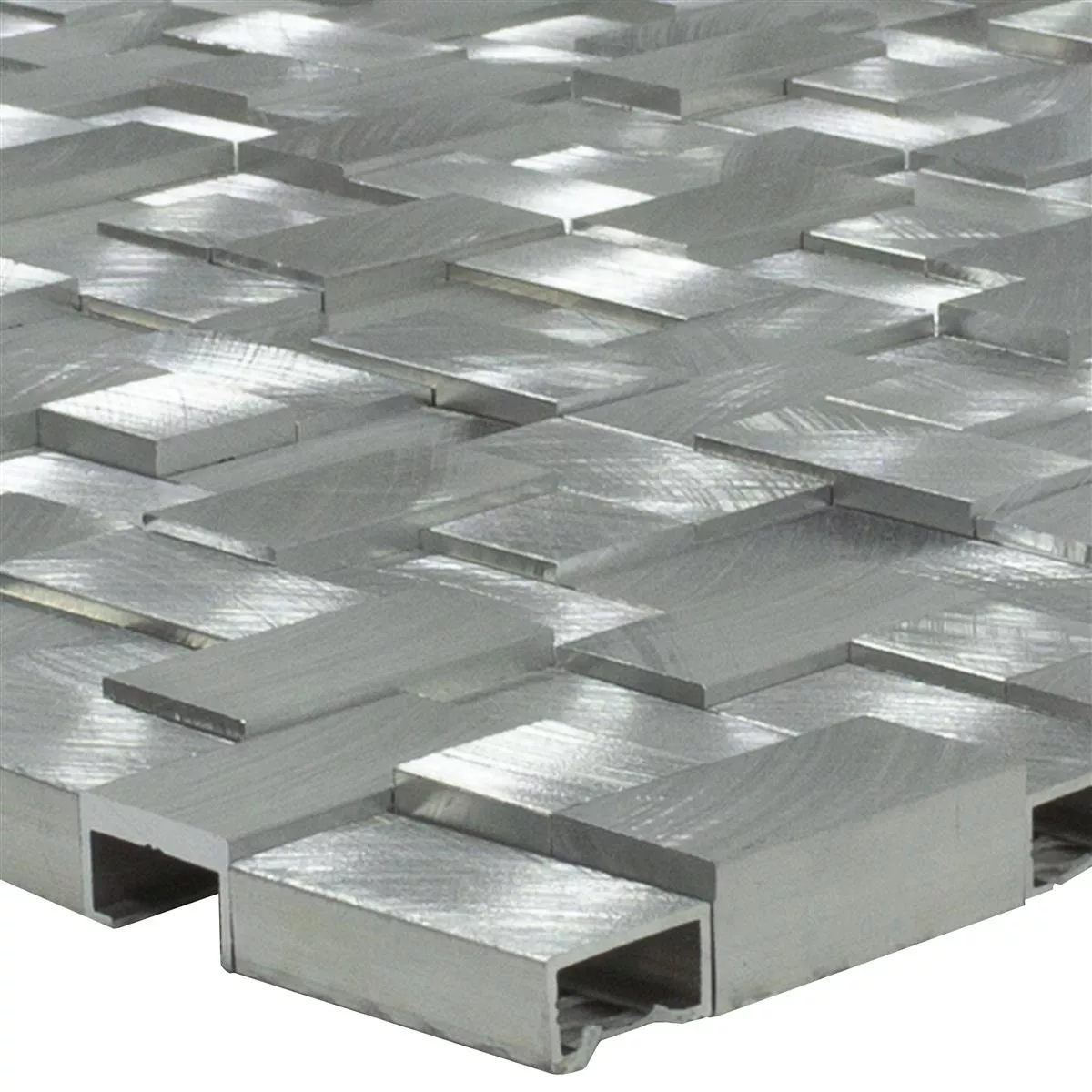 Aluminium Metaal Mozaïektegel Quantum Zilver