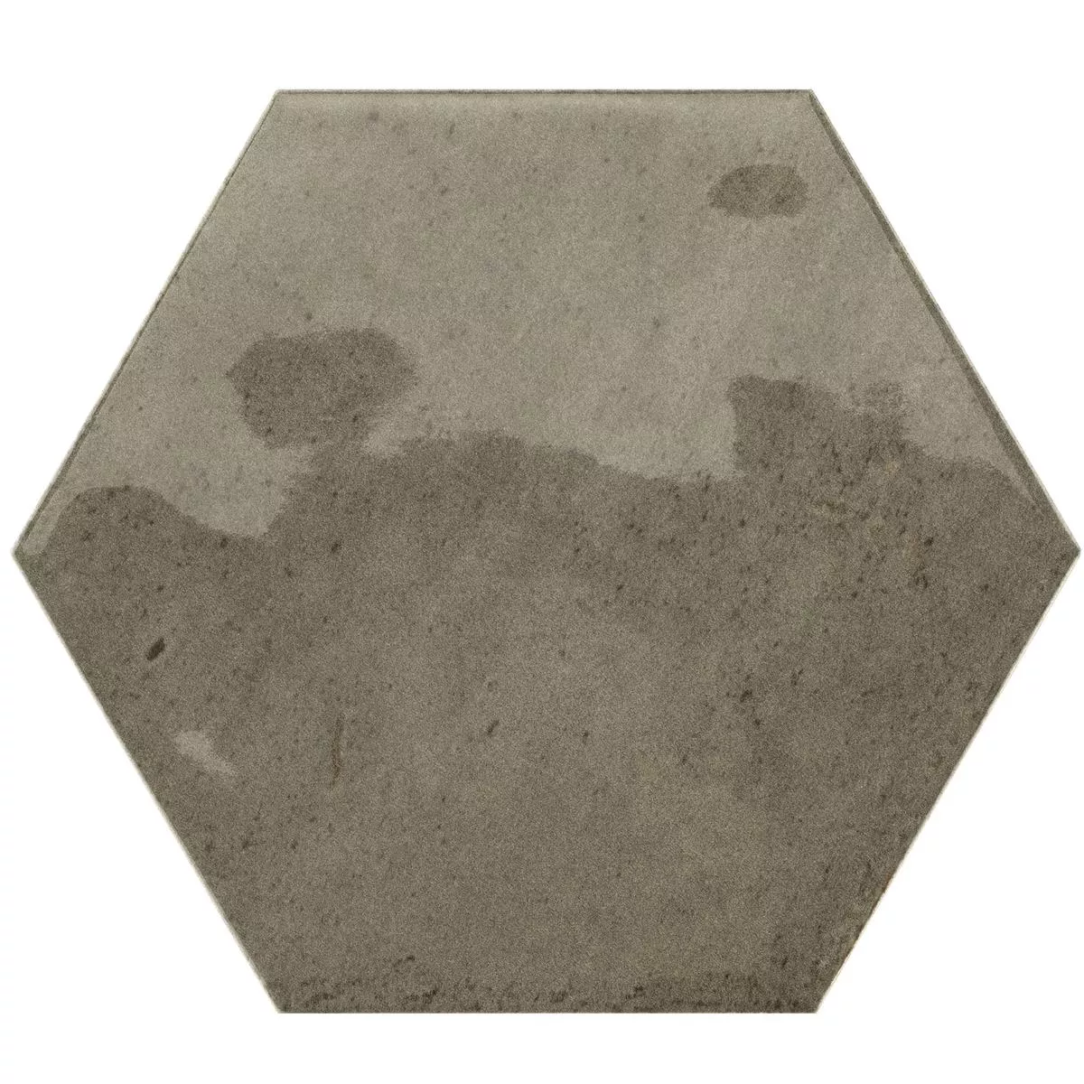 Sample Wandtegels Arosa Glanzend Gegolfd Hexagon Bruin 17,3x15cm